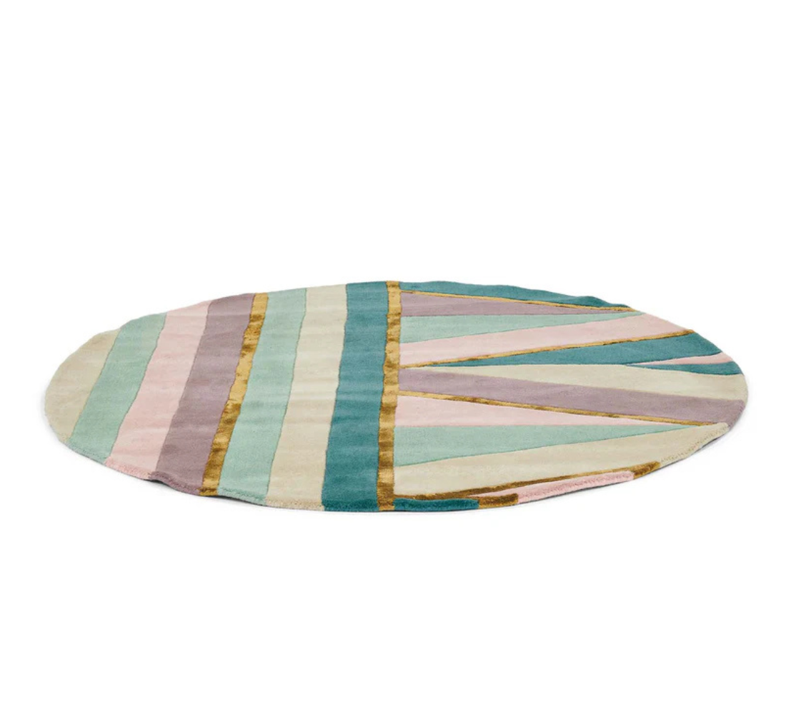 Runder Teppich SAHARA ROUND lila-türkis
