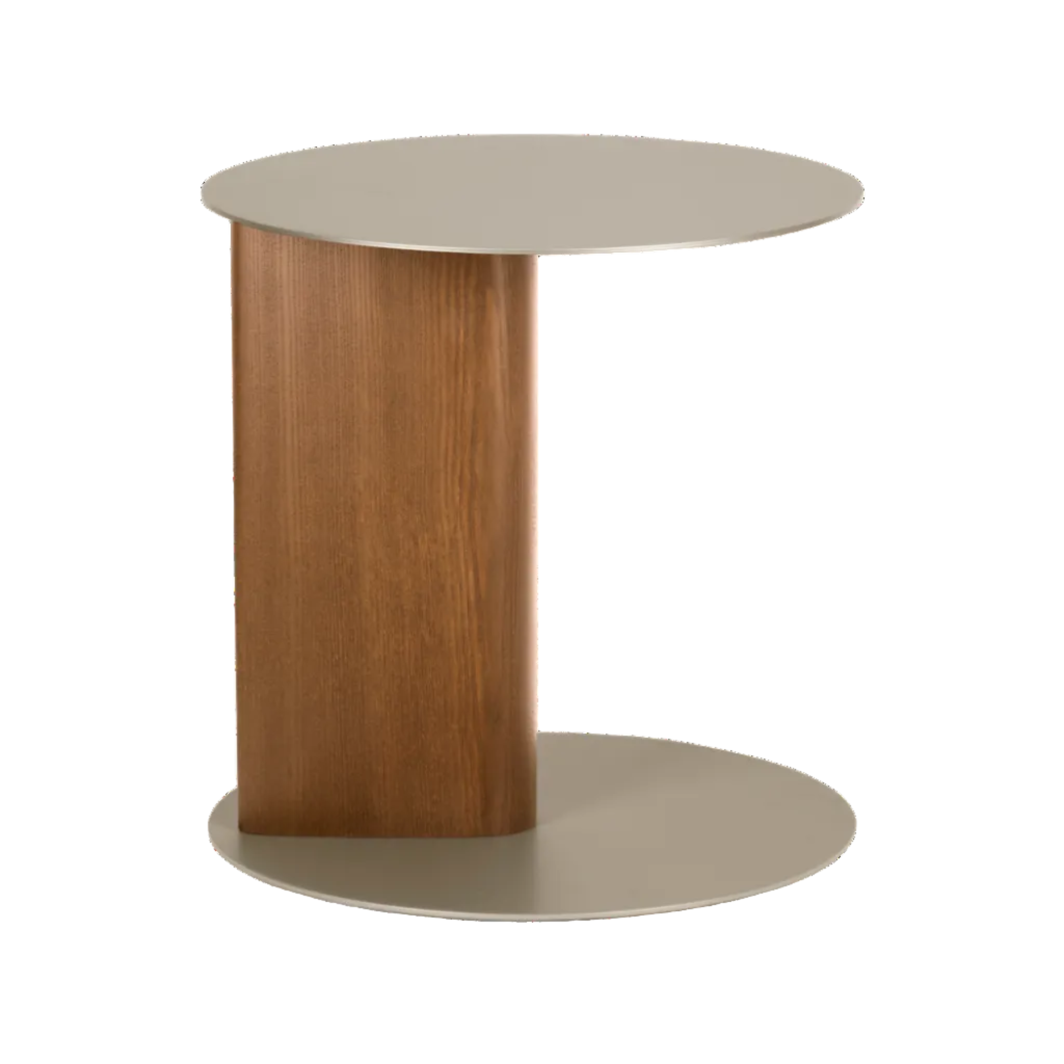 SANDY side table with cream top and walnut base