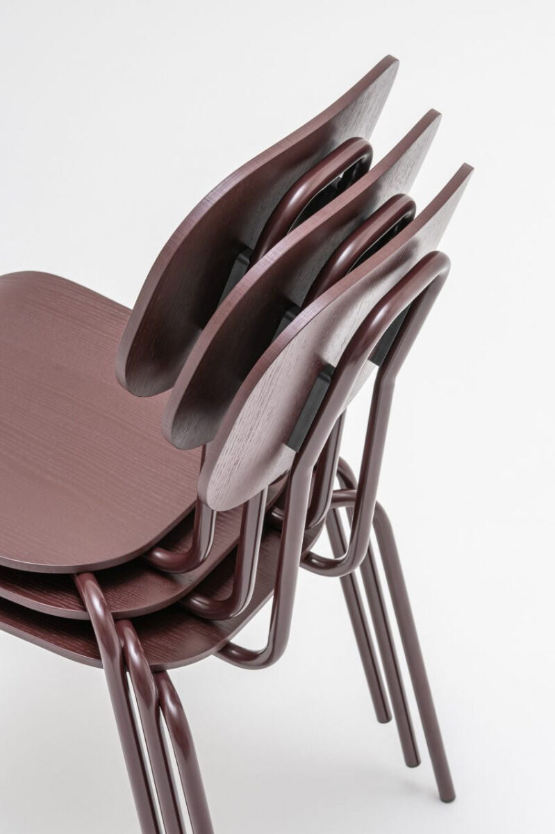 Krzesło NEW SCHOOL podstawa czworonożna bordowy [Milena] MDD    Eye on Design