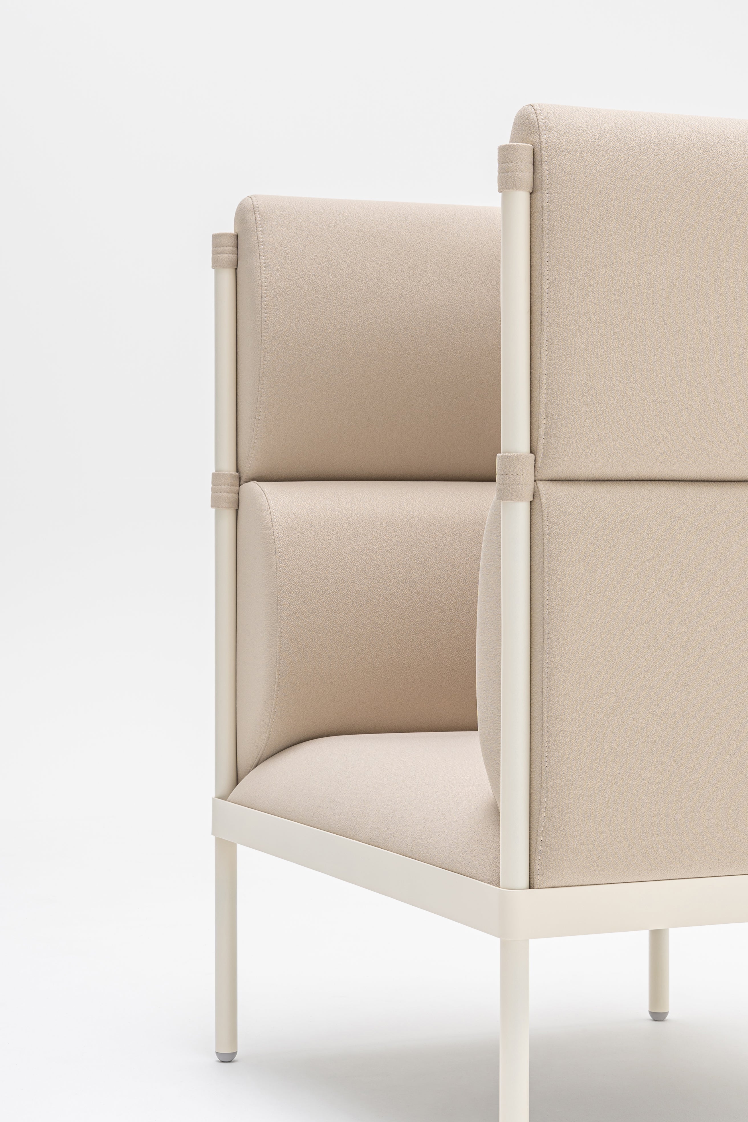 High armchair upholstered stilt