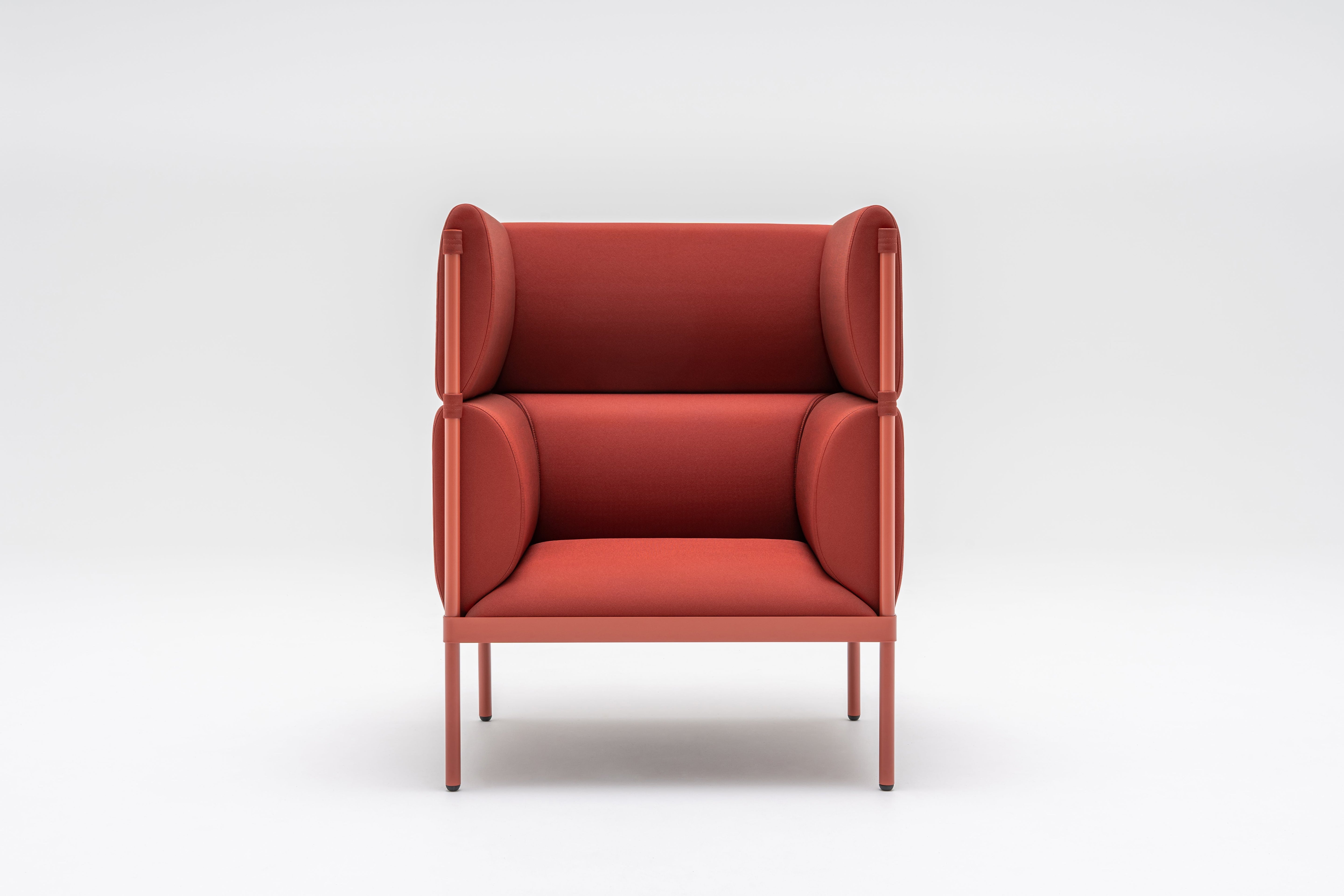 High armchair upholstered stilt