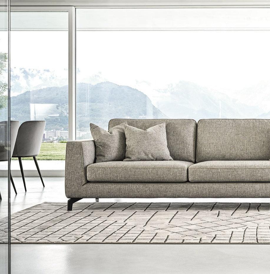 Sofa narożna lewostronna CARRÉ metalowa podstawa Calligaris    Eye on Design