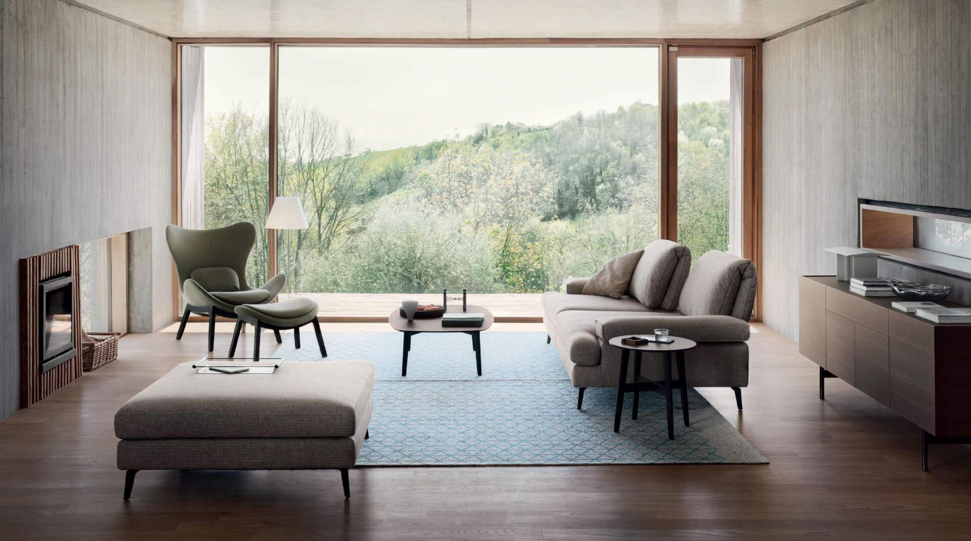 Sofa 3-osobowa LANDA czarna podstawa Calligaris    Eye on Design