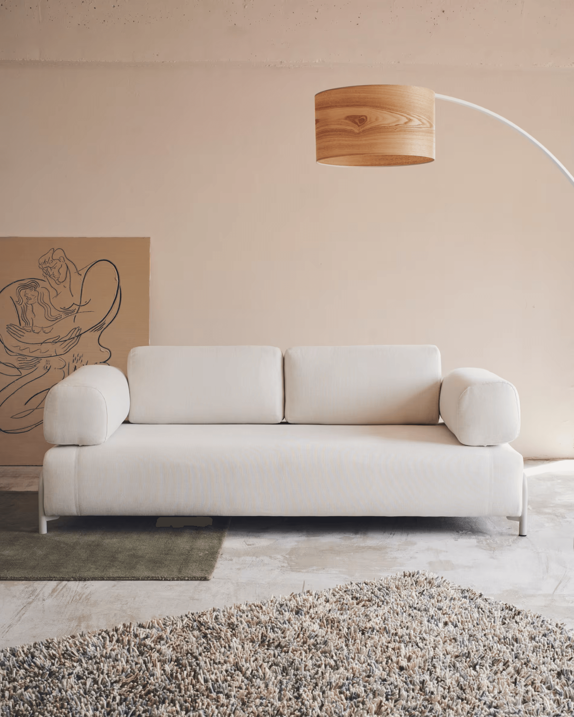 Sofa 3-osobowa COMPO beżowy szenil La Forma    Eye on Design