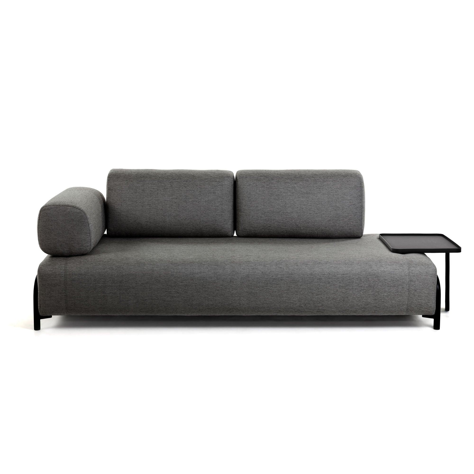 Sofa 3-osobowa COMPO ciemnoszary La Forma Jeden + duża taca   Eye on Design