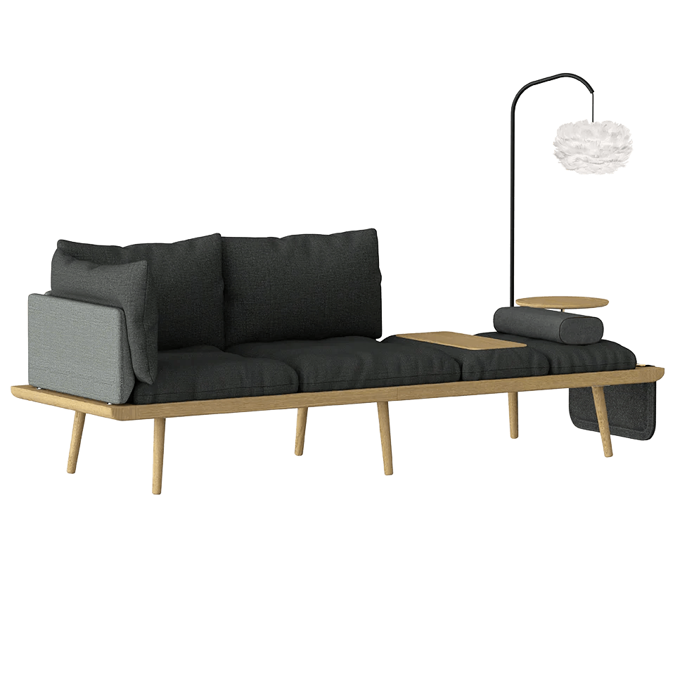 Sofa 3-osobowa LOUNGE AROUND beżowy z ciemnym dębem UMAGE    Eye on Design