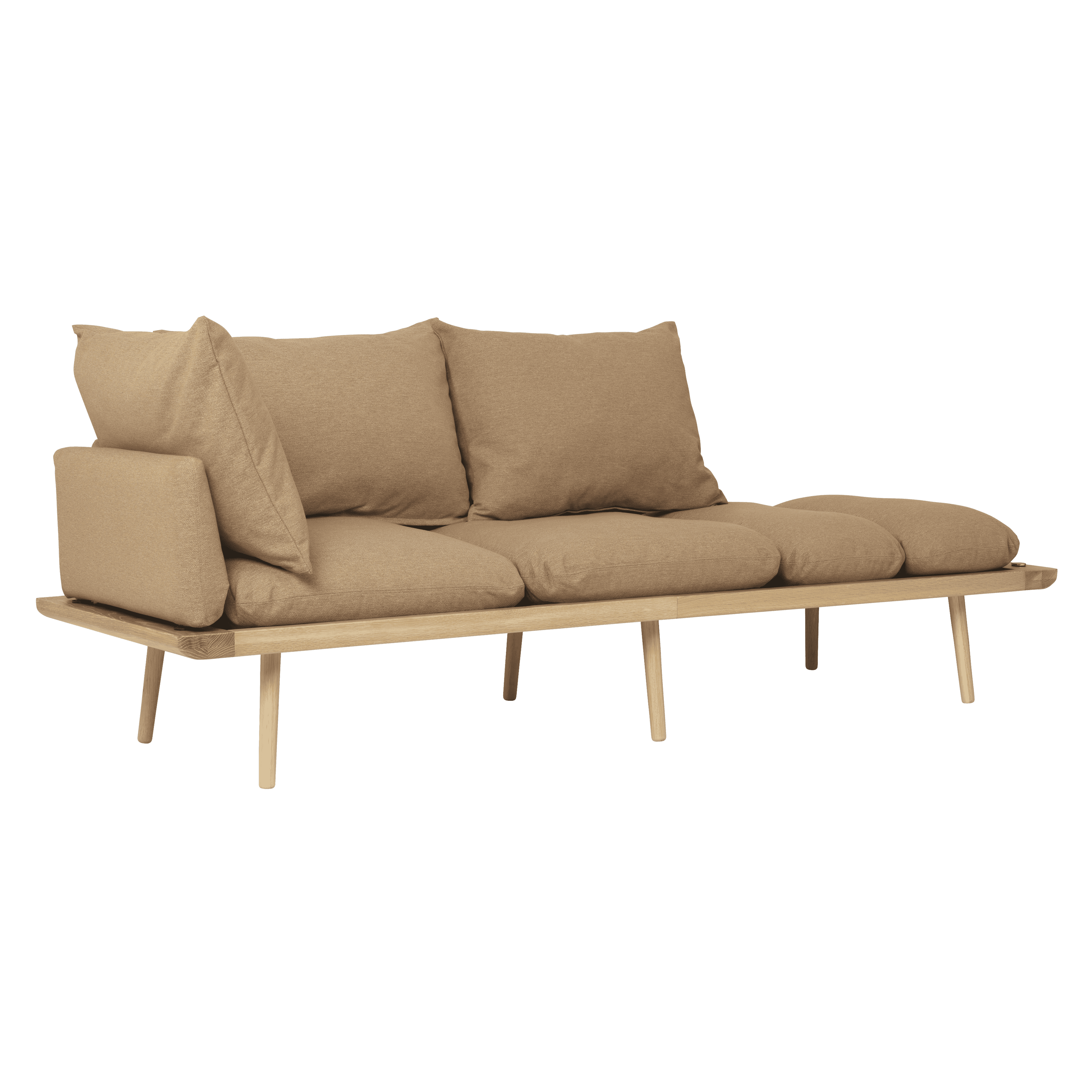 Sofa 3-osobowa LOUNGE AROUND karmelowy z dębem UMAGE Nie Nie  Eye on Design