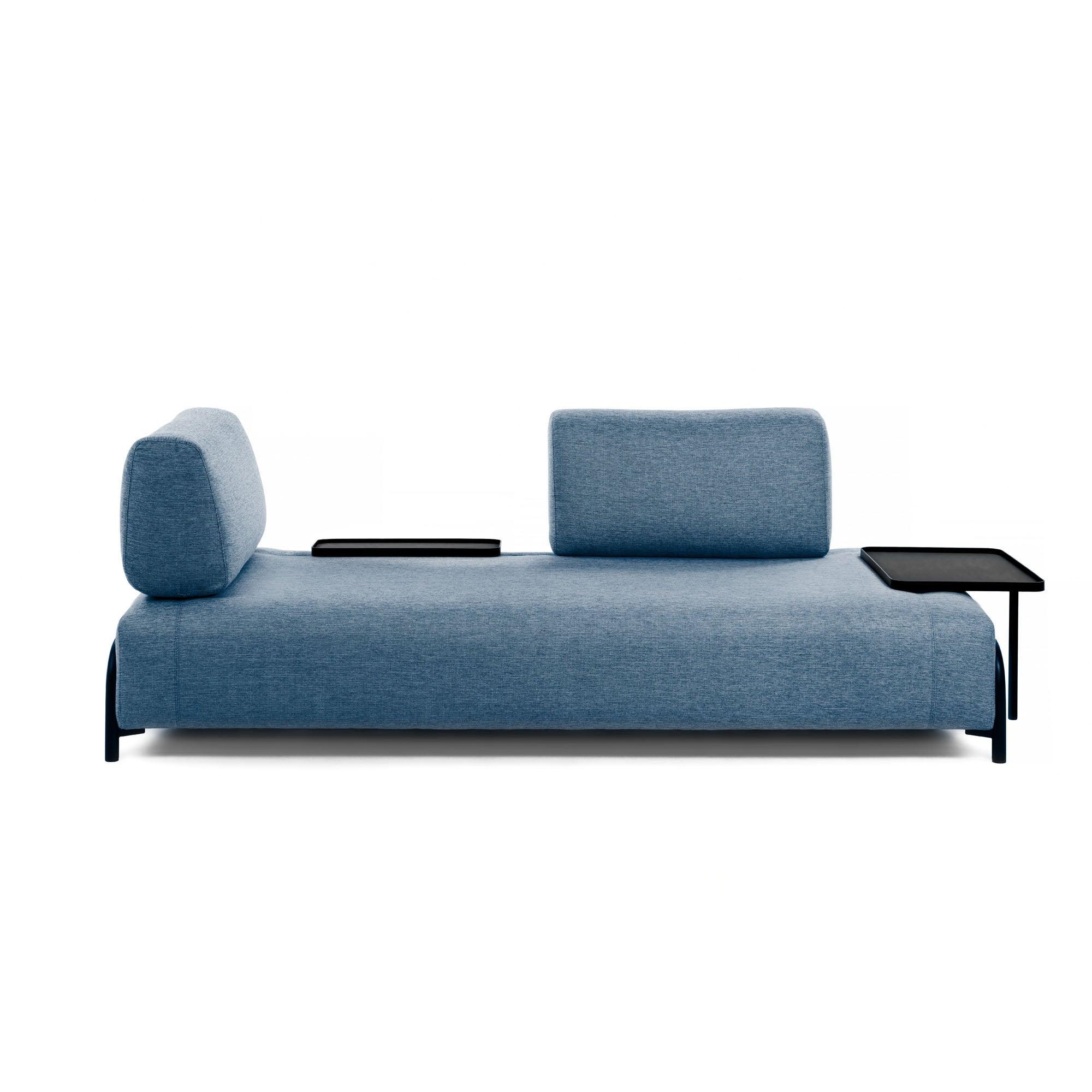 Sofa 3-osobowa modułowa z małą tacką COMPO niebieski La Forma    Eye on Design