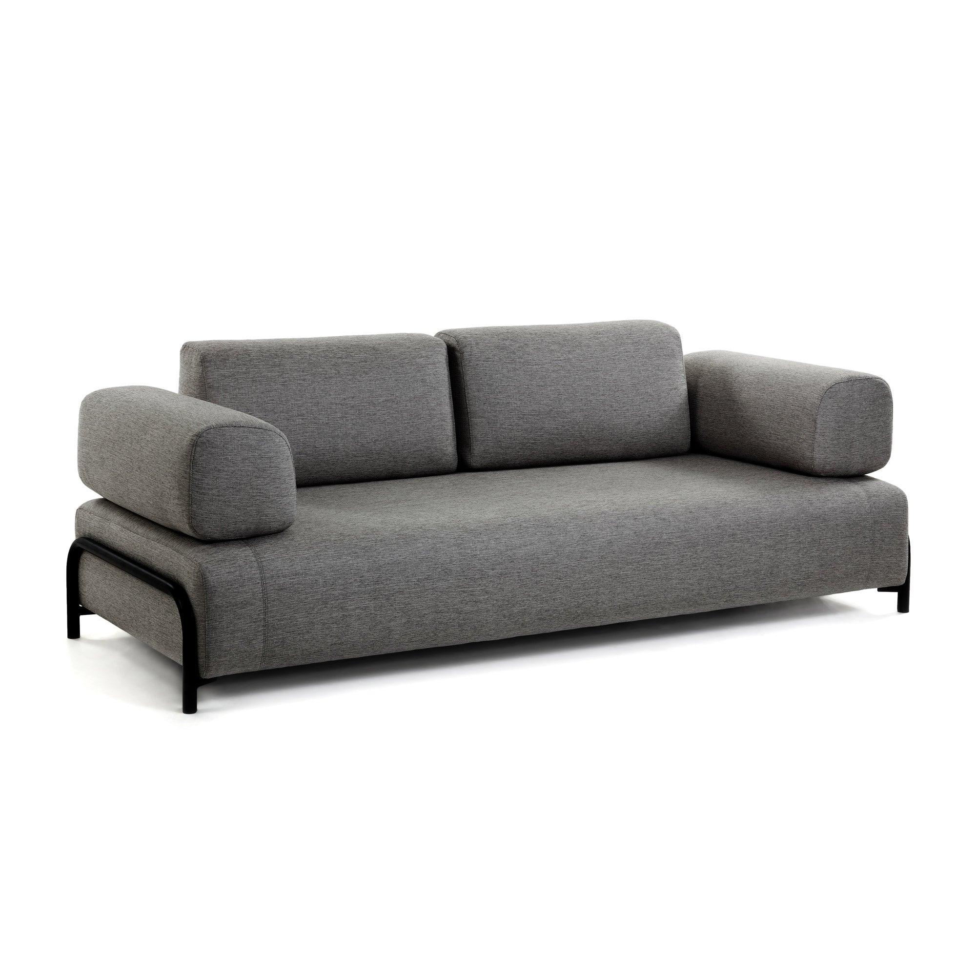 Sofa 3-osobowa z podłokietnikami COMPO ciemnoszary La Forma    Eye on Design