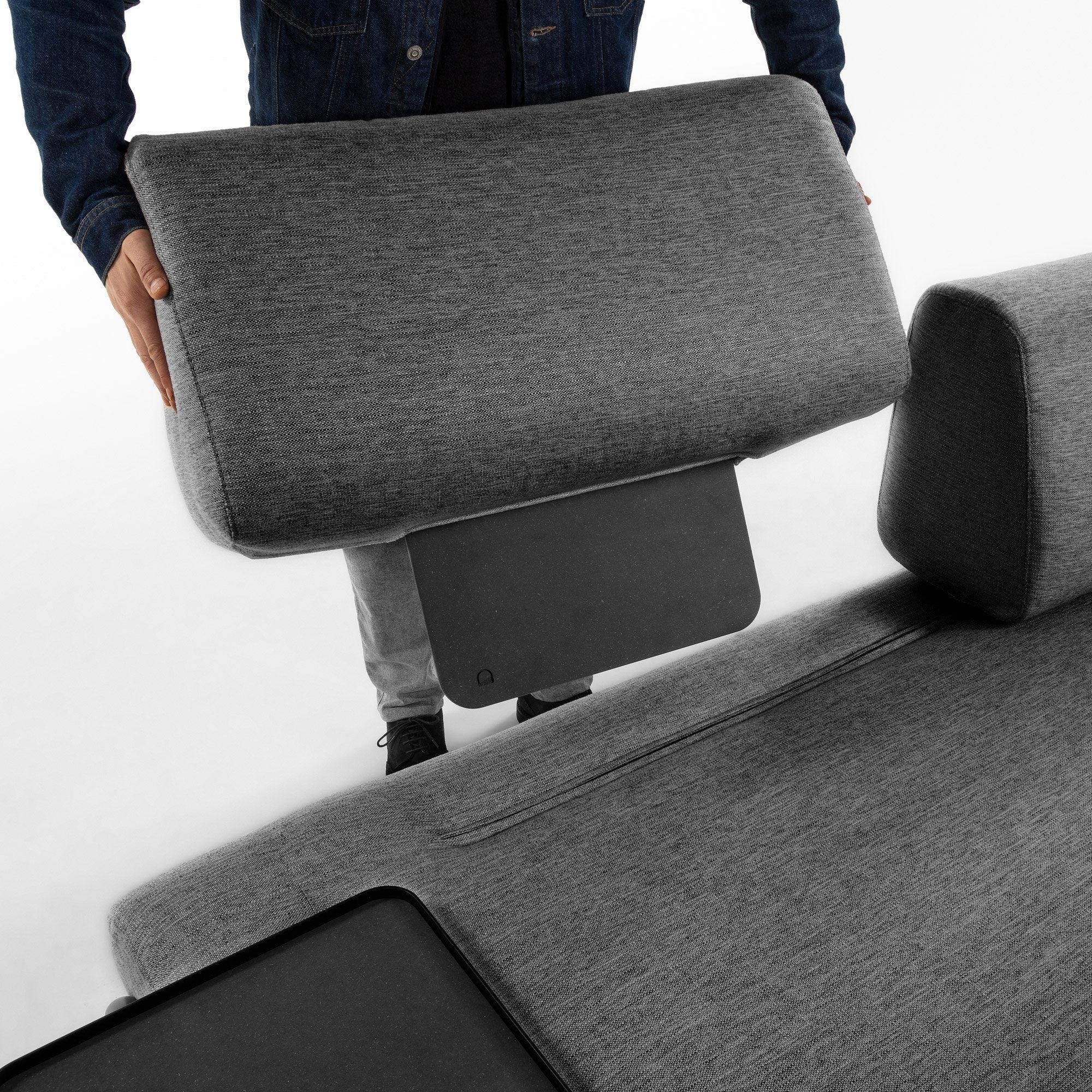 Sofa 3-osobowa z podłokietnikami COMPO ciemnoszary La Forma    Eye on Design