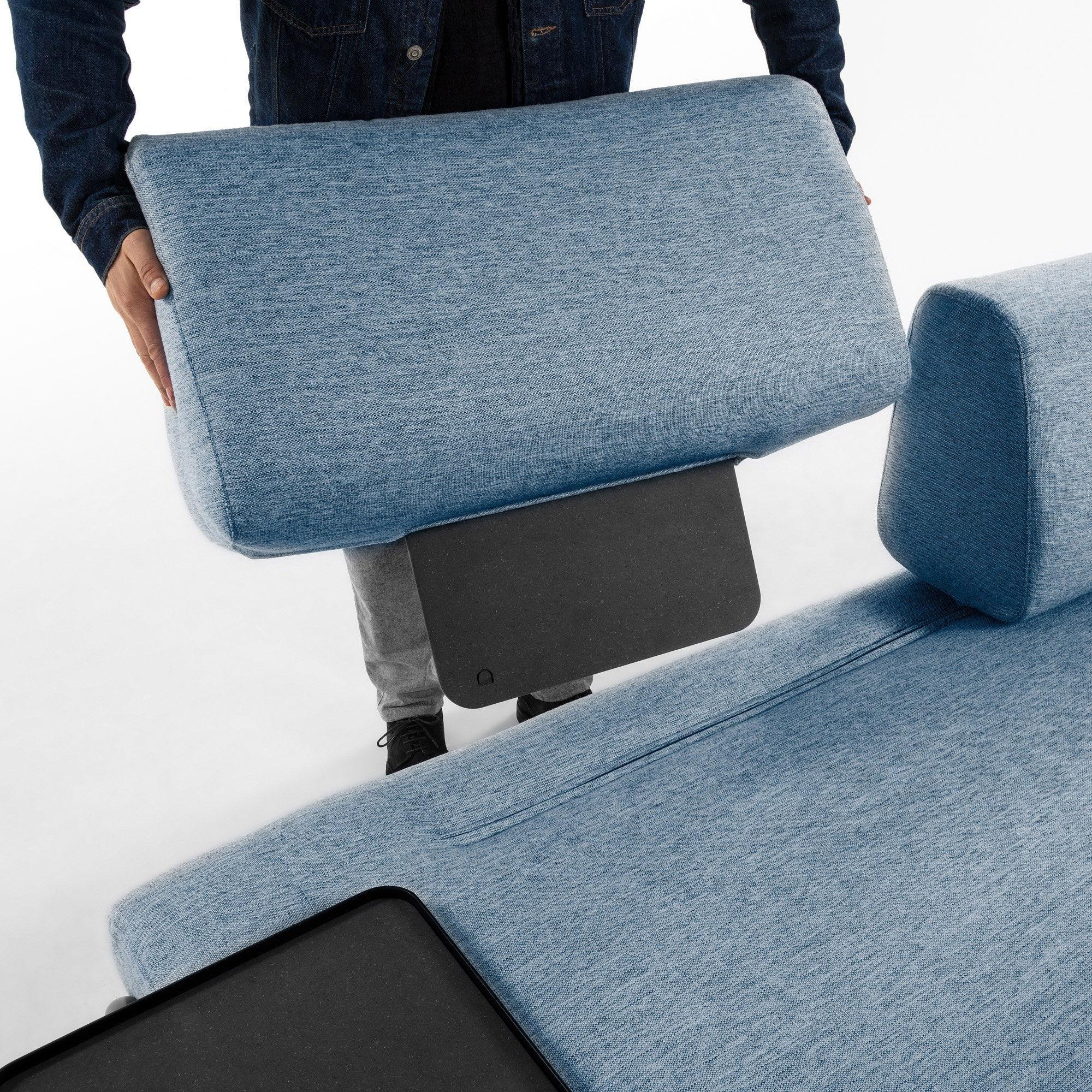 Sofa 3-osobowa z podłokietnikami COMPO niebieski La Forma    Eye on Design