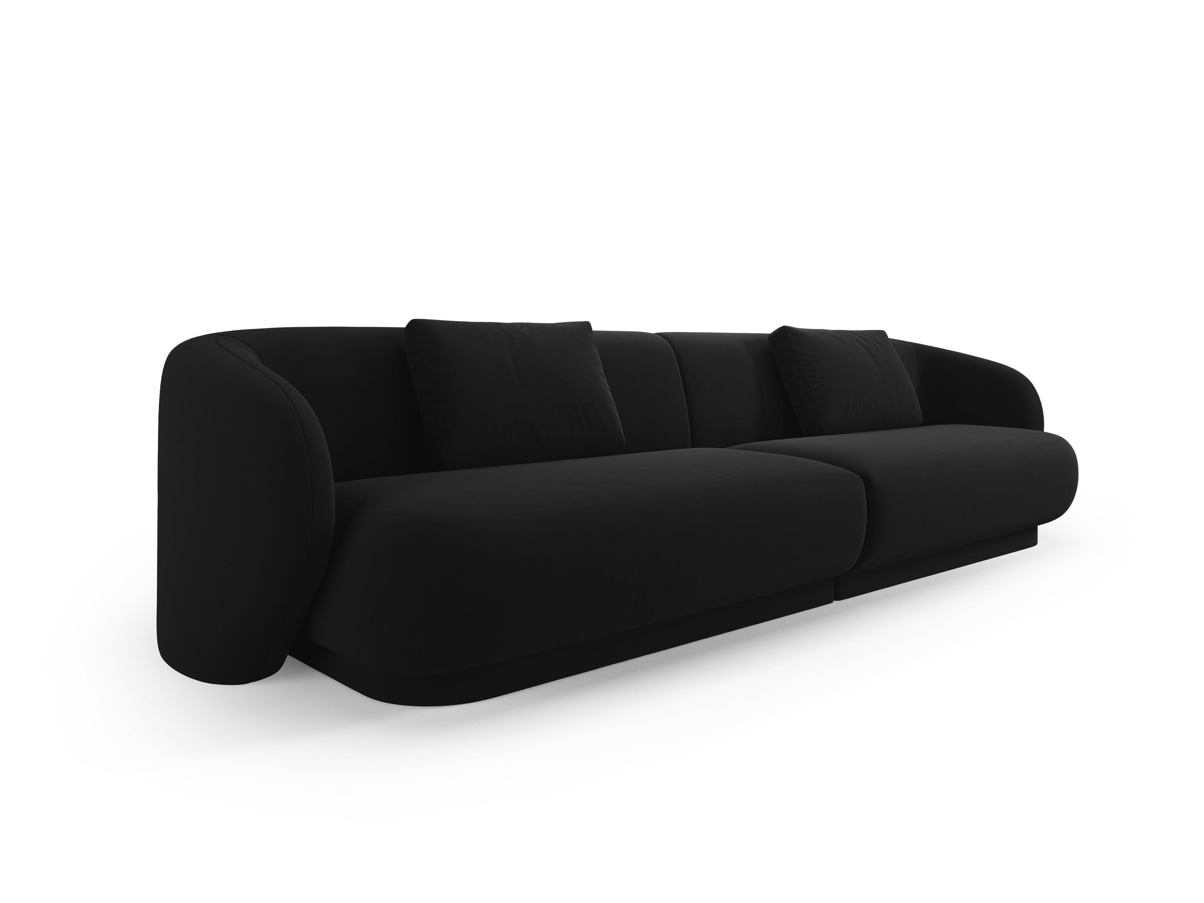 Sofa 4-osobowa aksamitna CAMDEN czarny Cosmopolitan Design    Eye on Design
