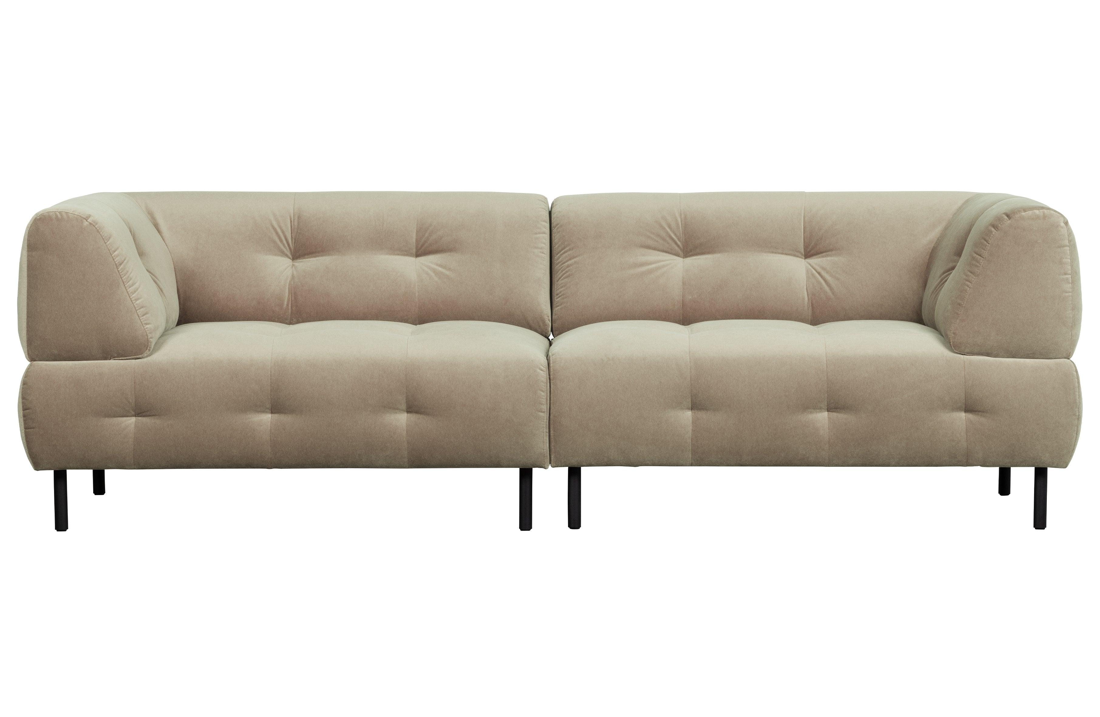 Sofa 4-osobowa aksamitna LLOYD piaskowy Woood Exclusive    Eye on Design