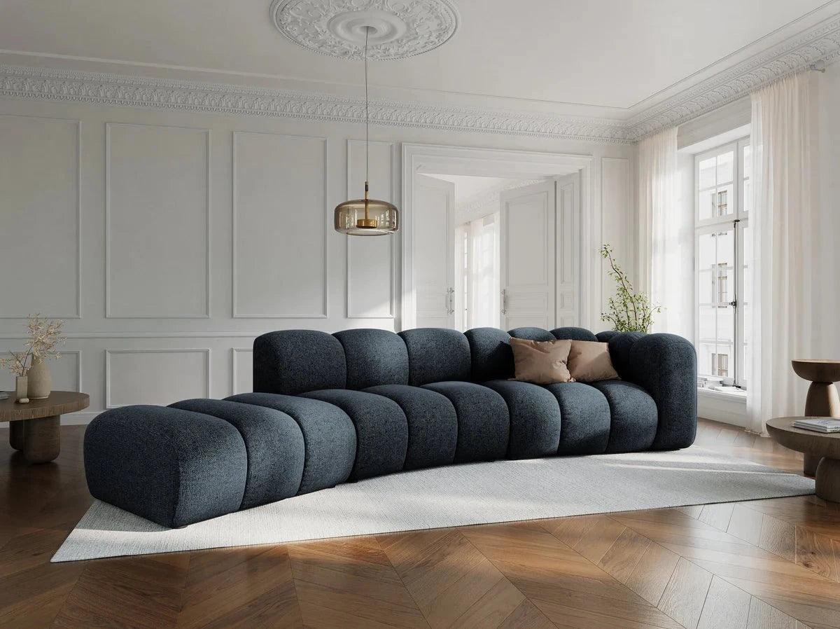 Sofa 5-osobowa lewostronna SKYLER granatowy szenil Interieurs 86    Eye on Design