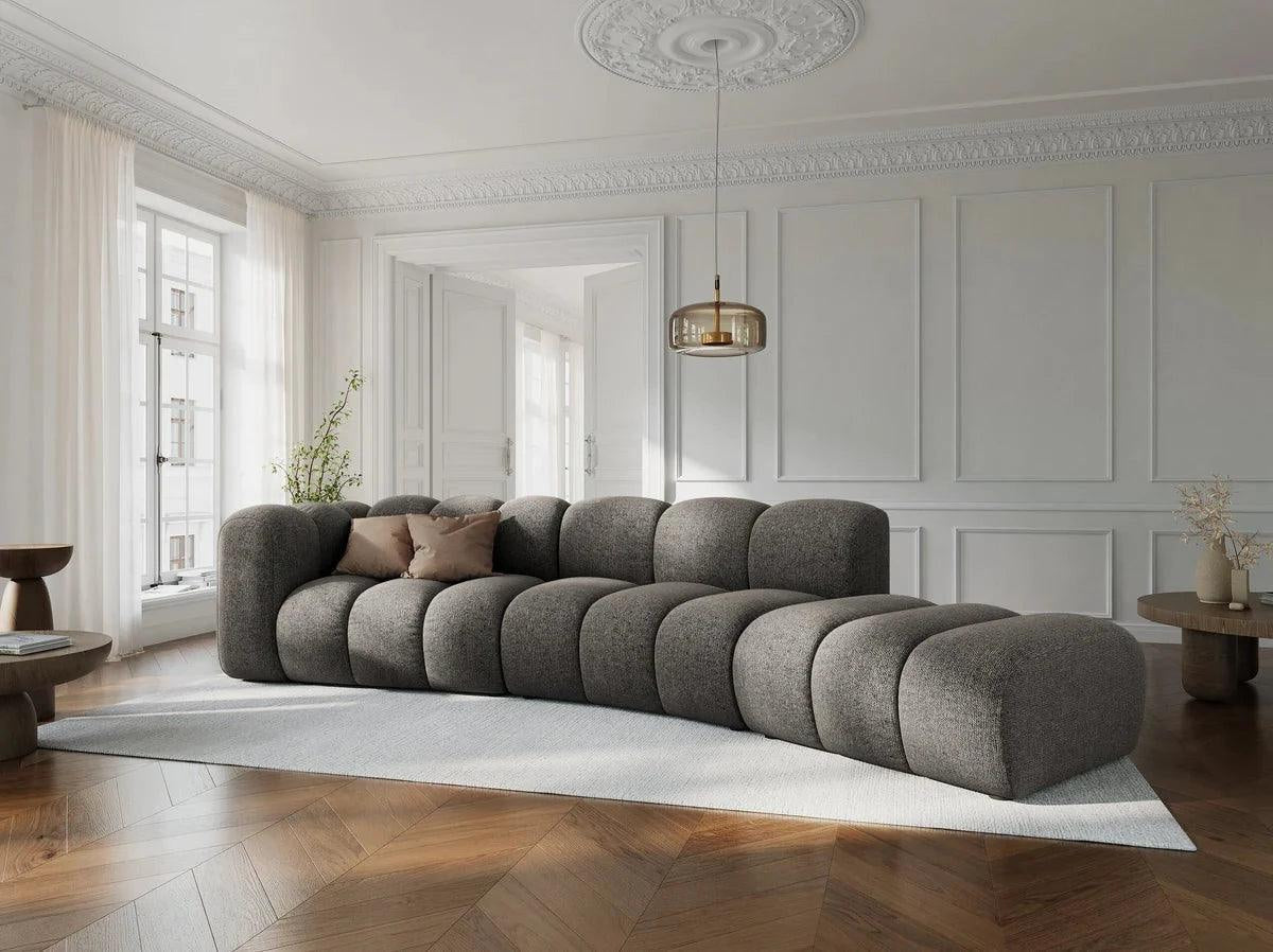 Sofa 5-sitzige rechtsseitige LUPINE graues Chenille