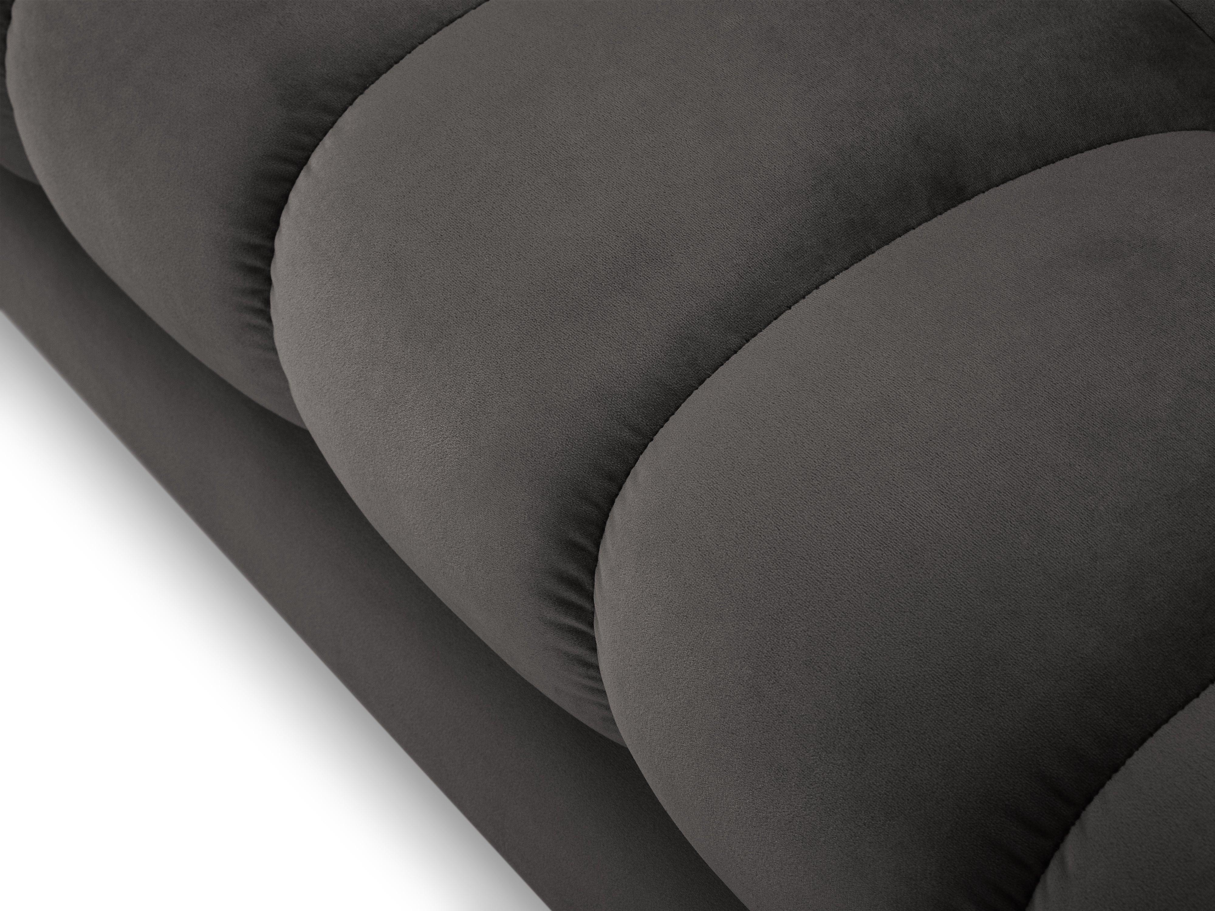 Sofa aksamitna 2-osobowa BALI ciemnoszary z czarną podstawą Cosmopolitan Design    Eye on Design