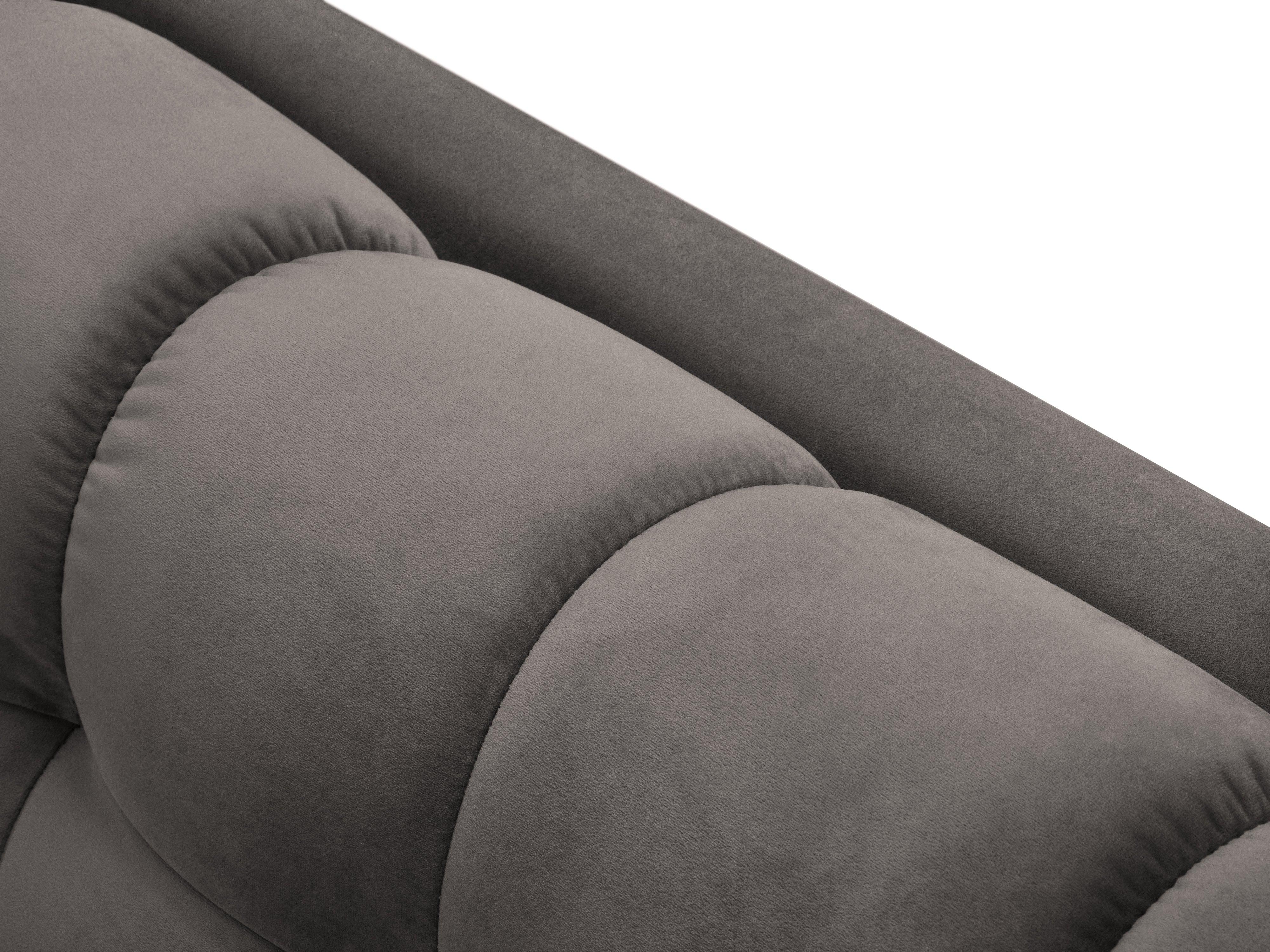 Sofa aksamitna 2-osobowa BALI jasnoszary z czarną podstawą Cosmopolitan Design    Eye on Design