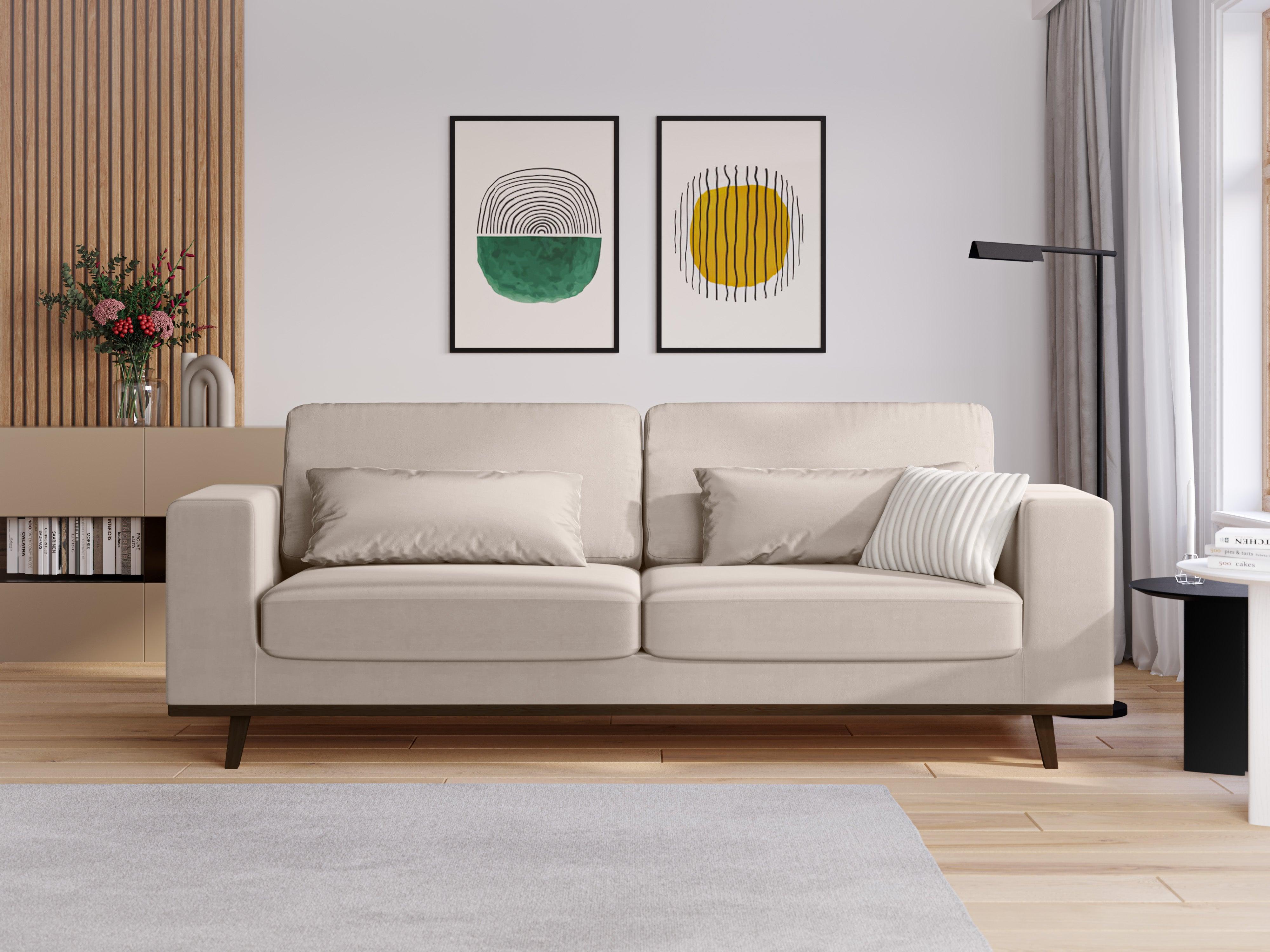 Sofa aksamitna 2-osobowa HEBE beżowy Mazzini Sofas    Eye on Design