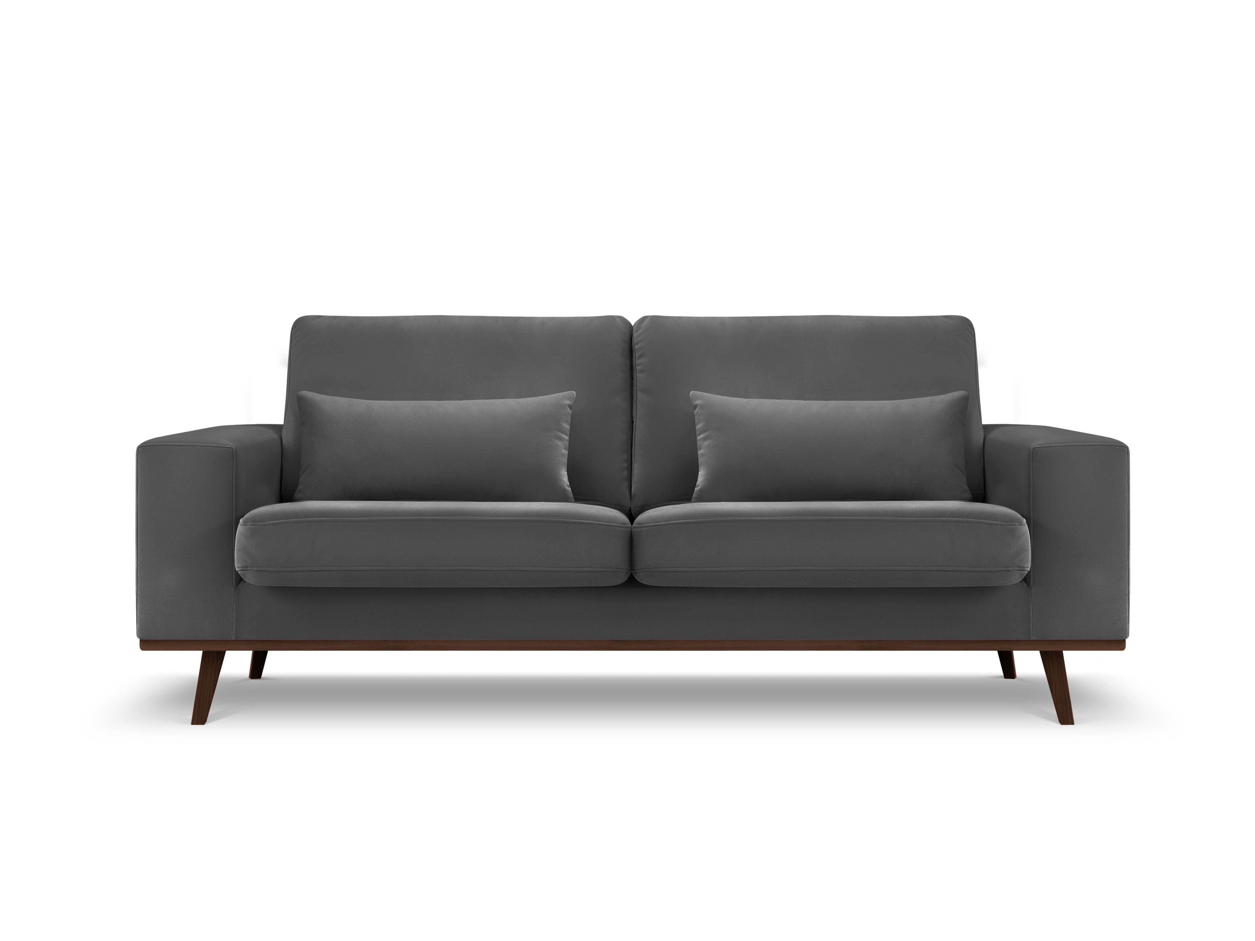 Sofa aksamitna 2-osobowa HEBE ciemnoszary Mazzini Sofas    Eye on Design