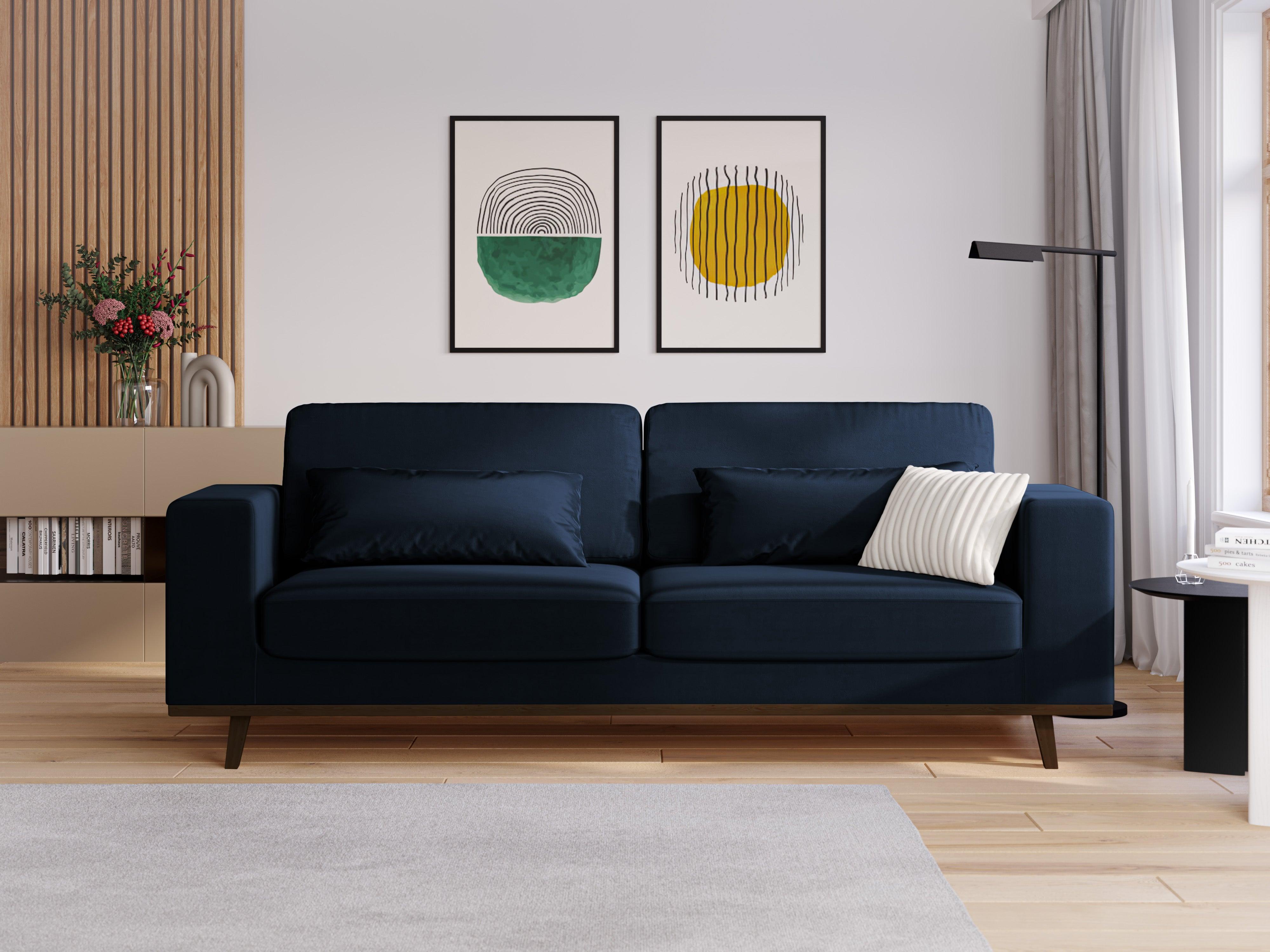 Sofa aksamitna 2-osobowa HEBE granat królewski Mazzini Sofas    Eye on Design