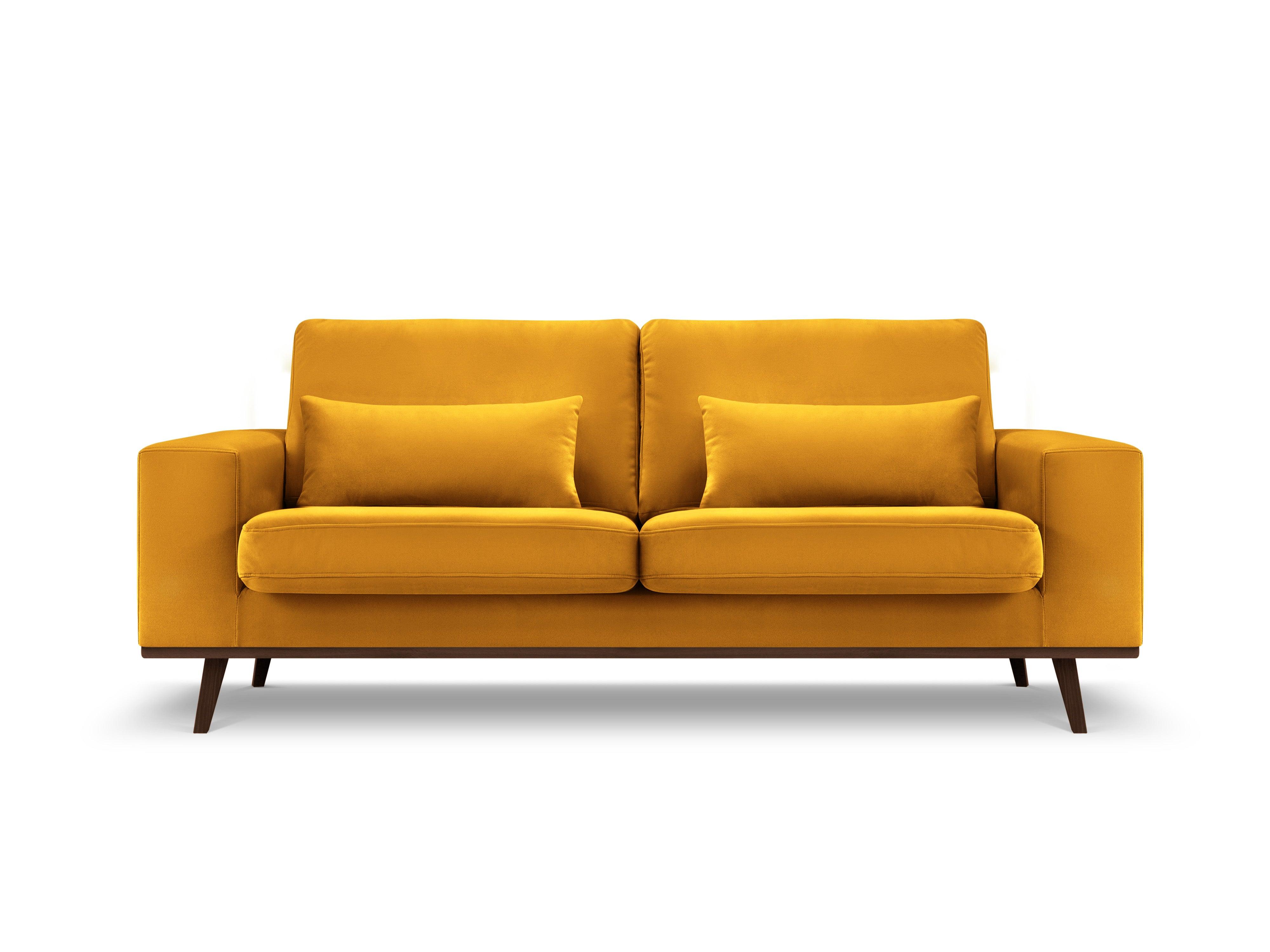 Sofa aksamitna 2-osobowa HEBE żółty Mazzini Sofas    Eye on Design