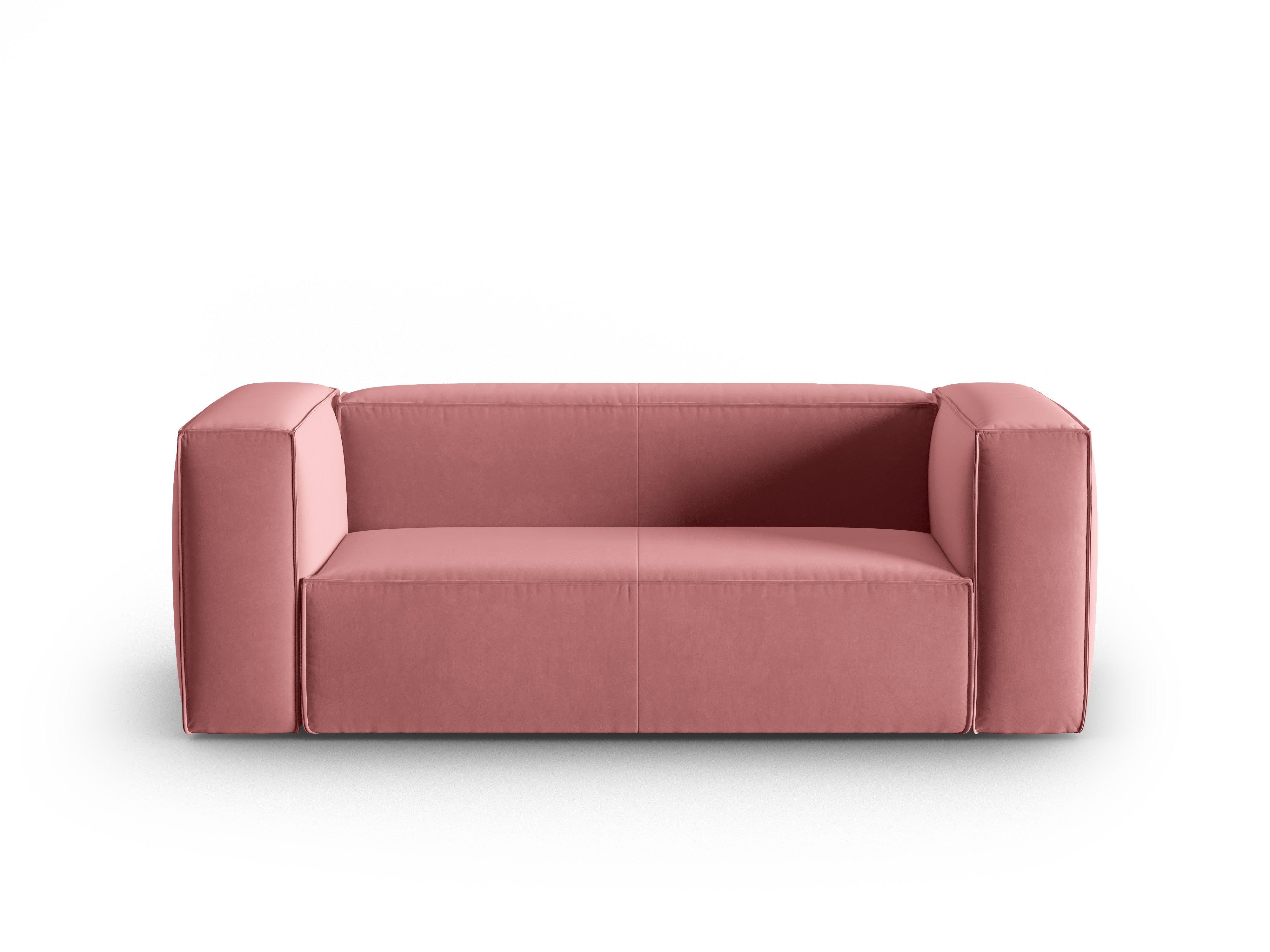 Sofa aksamitna 2-osobowa MACKAY łososiowy Cosmopolitan Design    Eye on Design