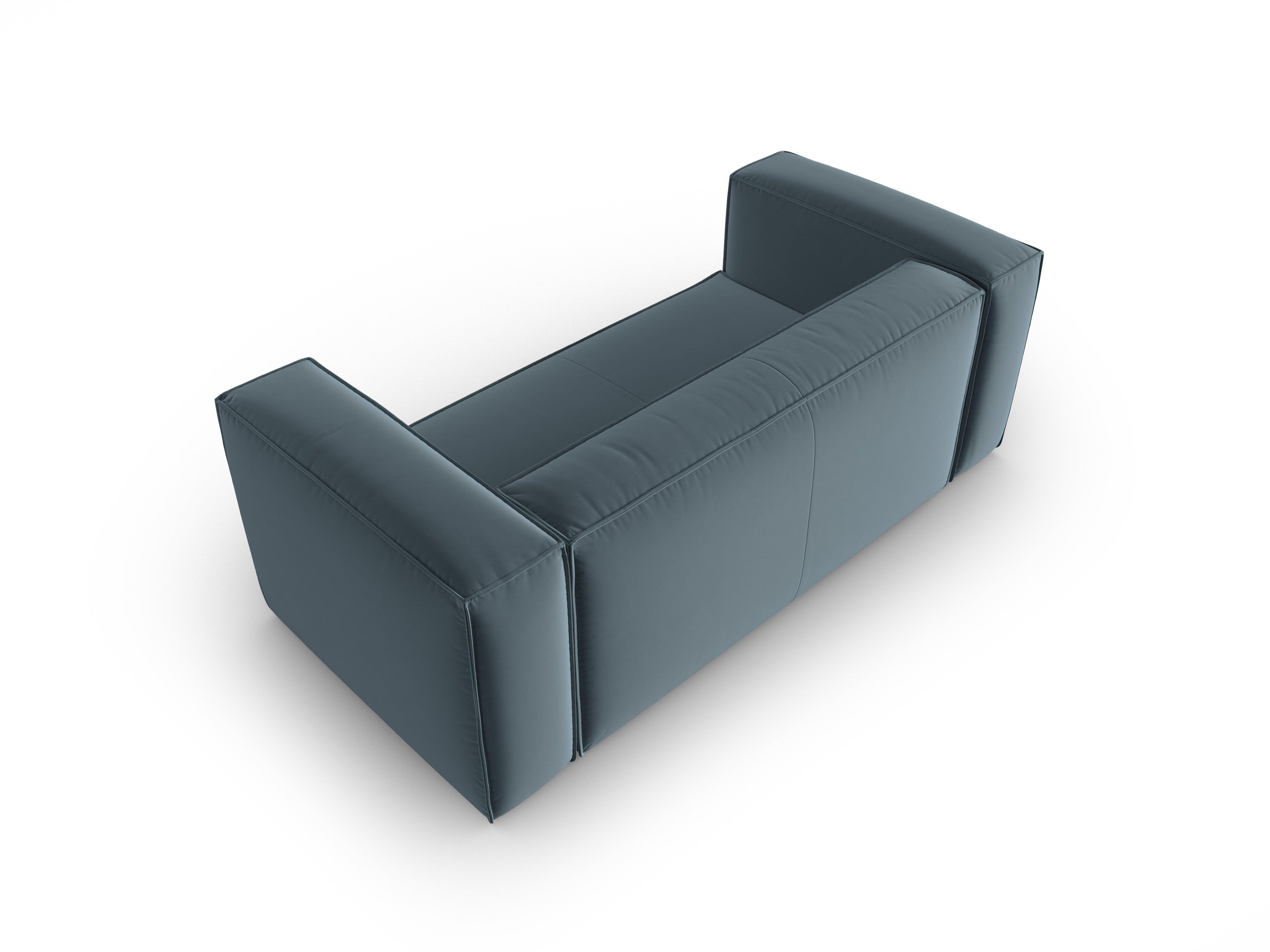 Sofa aksamitna 2-osobowa MACKAY niebieski Cosmopolitan Design    Eye on Design