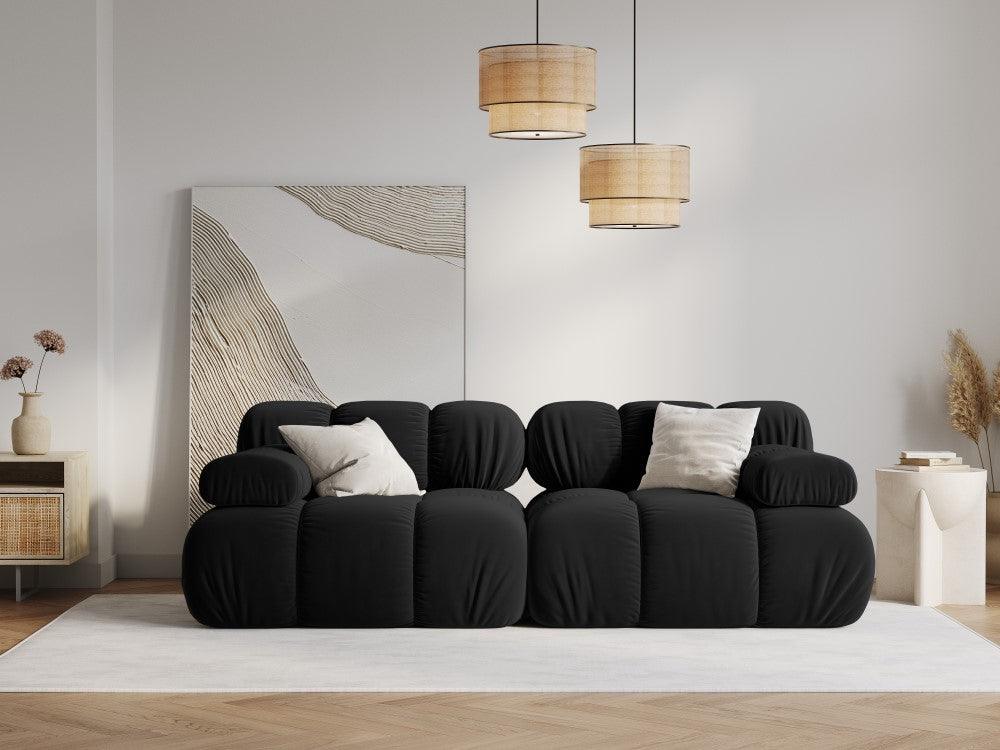 Sofa aksamitna 2-osobowa TROPEA czarny Milo Casa    Eye on Design