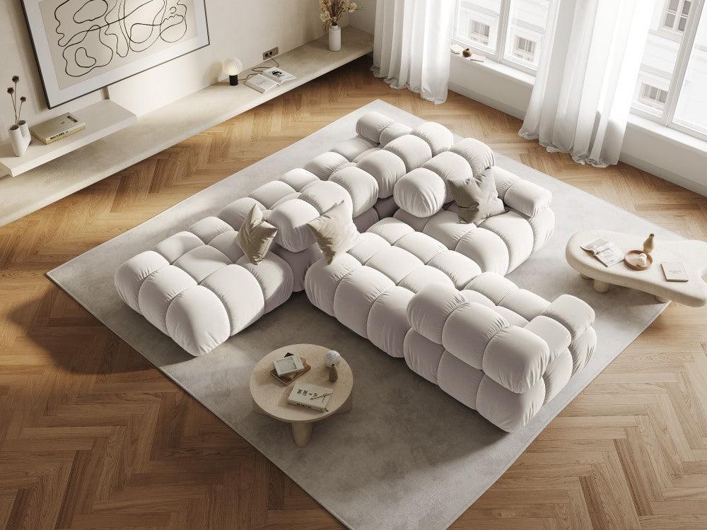 Sofa aksamitna 2-osobowa TROPEA jasnobeżowy Milo Casa    Eye on Design