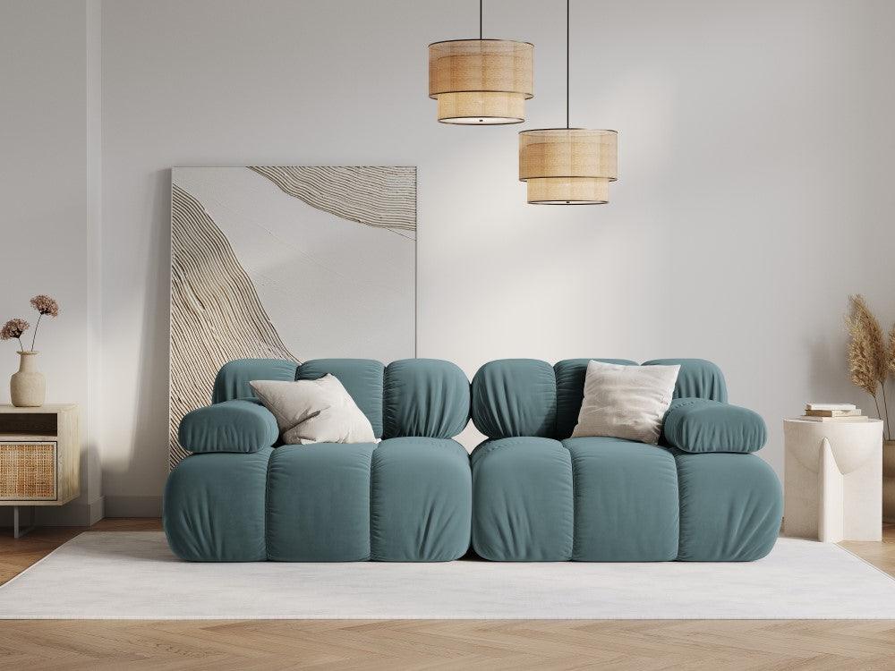 Sofa aksamitna 2-osobowa TROPEA petrol Milo Casa    Eye on Design