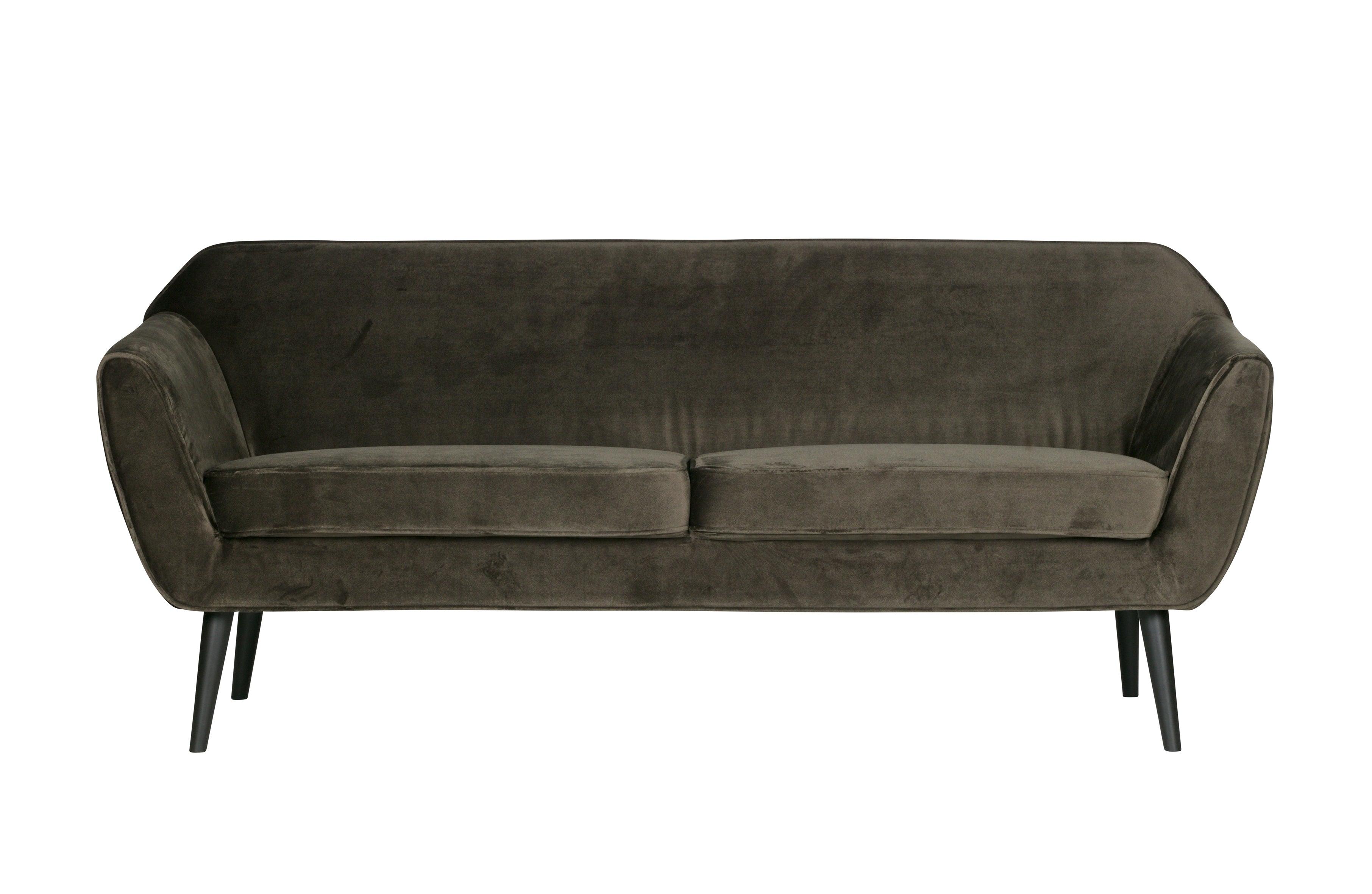 Sofa aksamitna 2,5-osobowa ROCCO oliwkowy Woood    Eye on Design