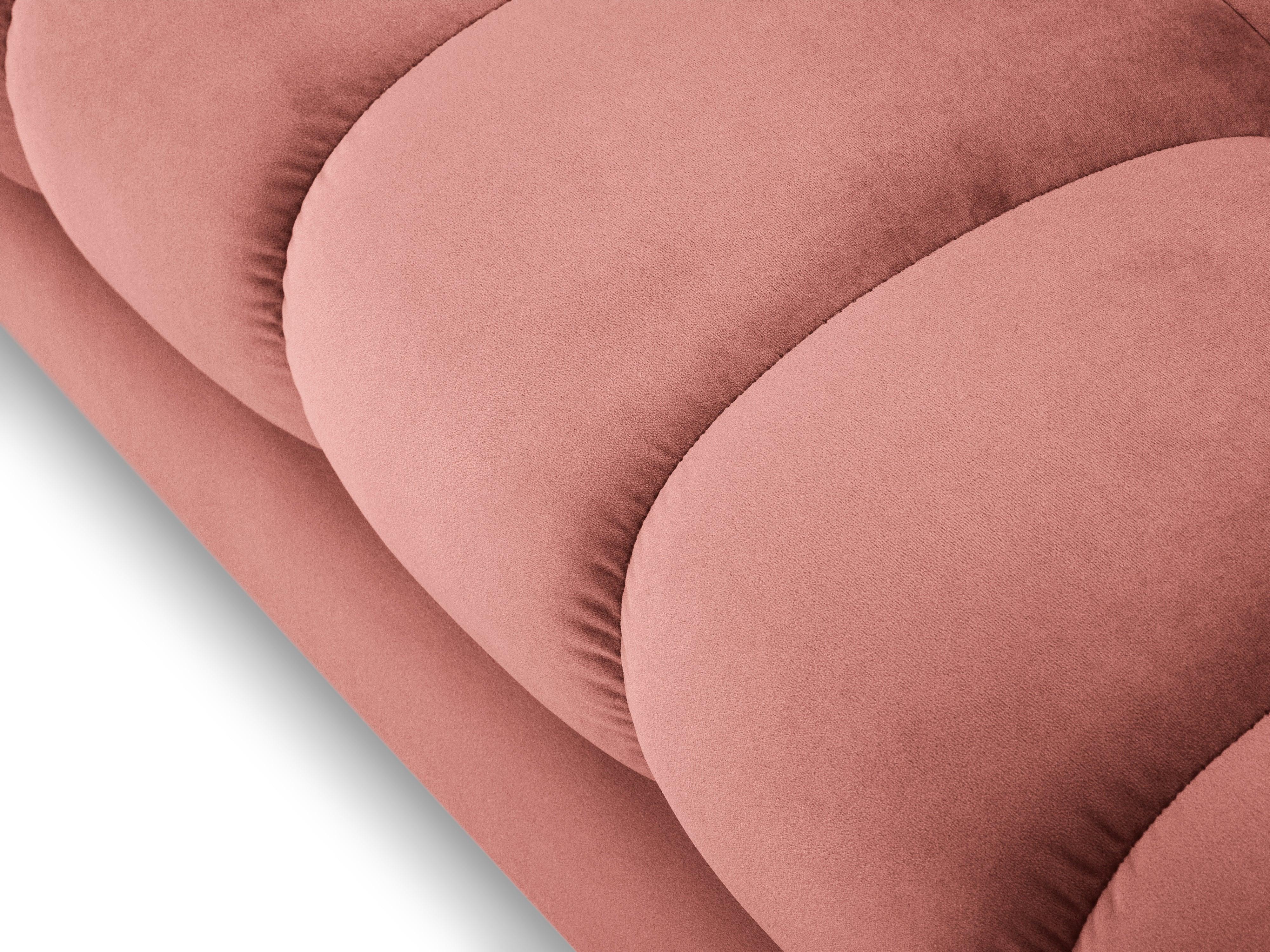 Sofa aksamitna 3-osobowa BALI różowy ze złotą podstawą Cosmopolitan Design    Eye on Design