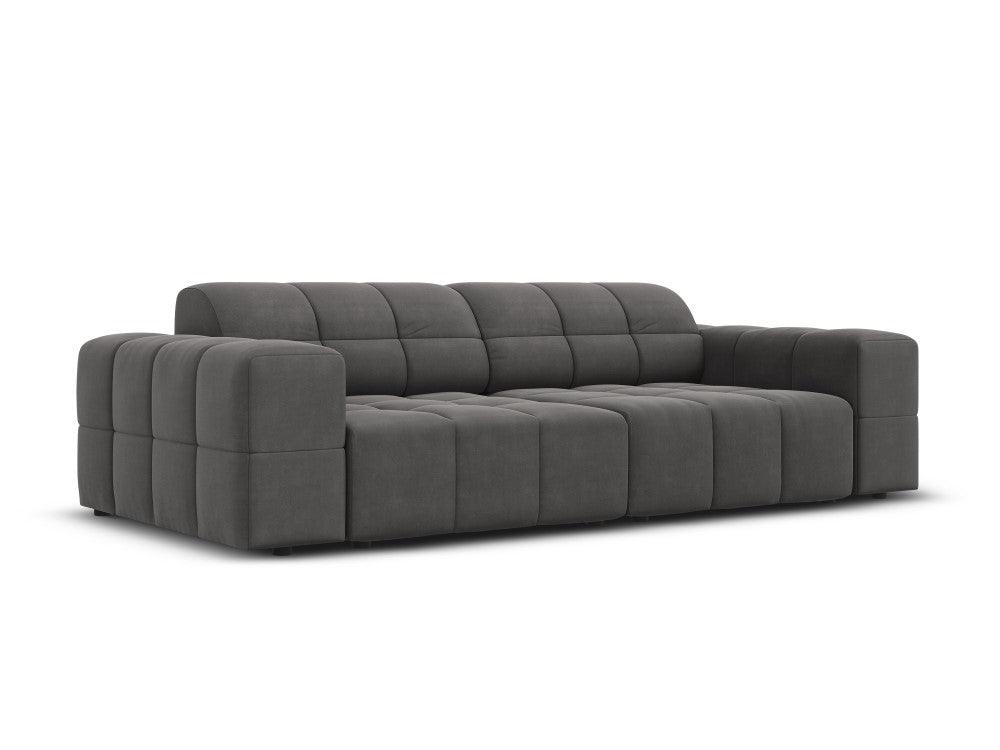 Sofa aksamitna 3-osobowa CHICAGO ciemnoszary Cosmopolitan Design    Eye on Design