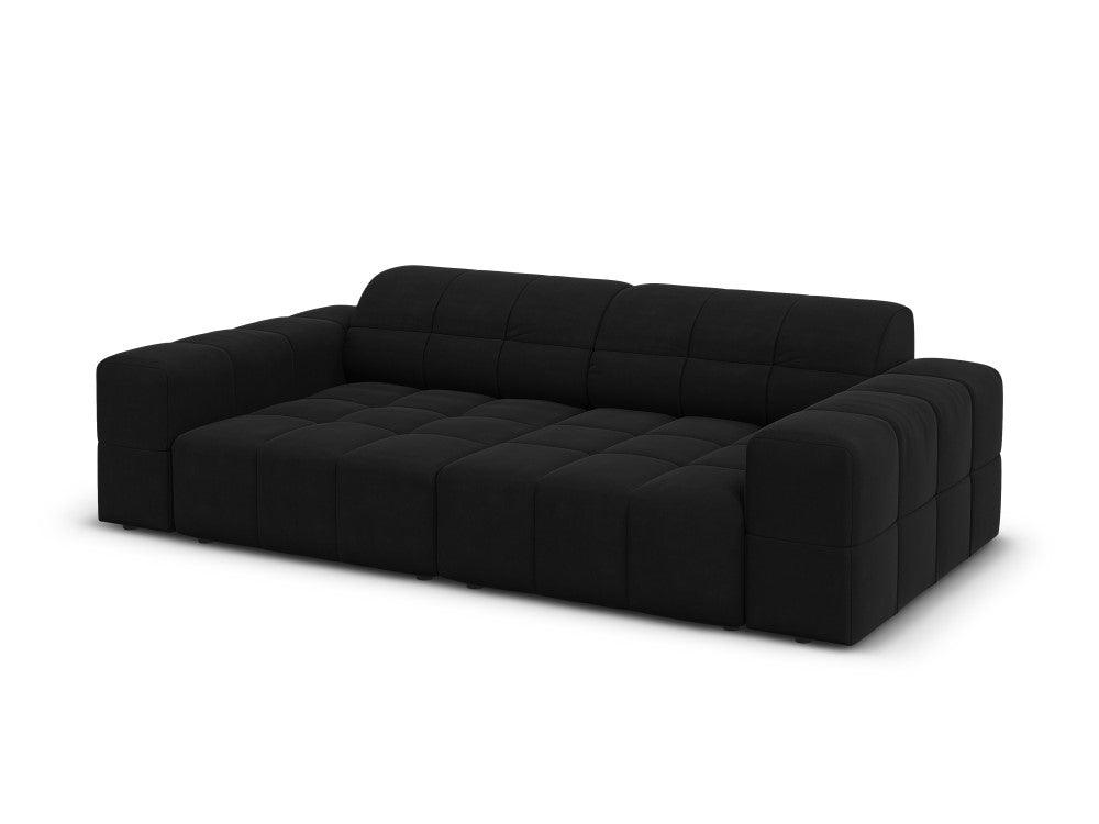 Sofa aksamitna 3-osobowa CHICAGO czarny Cosmopolitan Design    Eye on Design