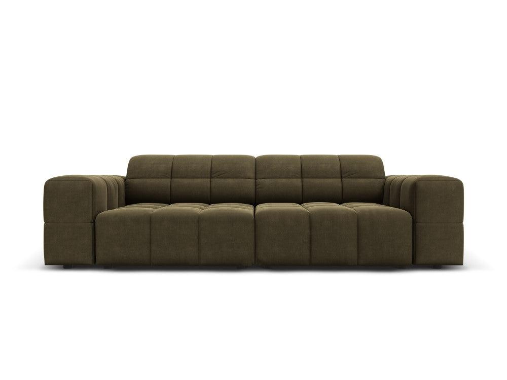 Sofa aksamitna 3-osobowa CHICAGO oliwkowy Cosmopolitan Design    Eye on Design