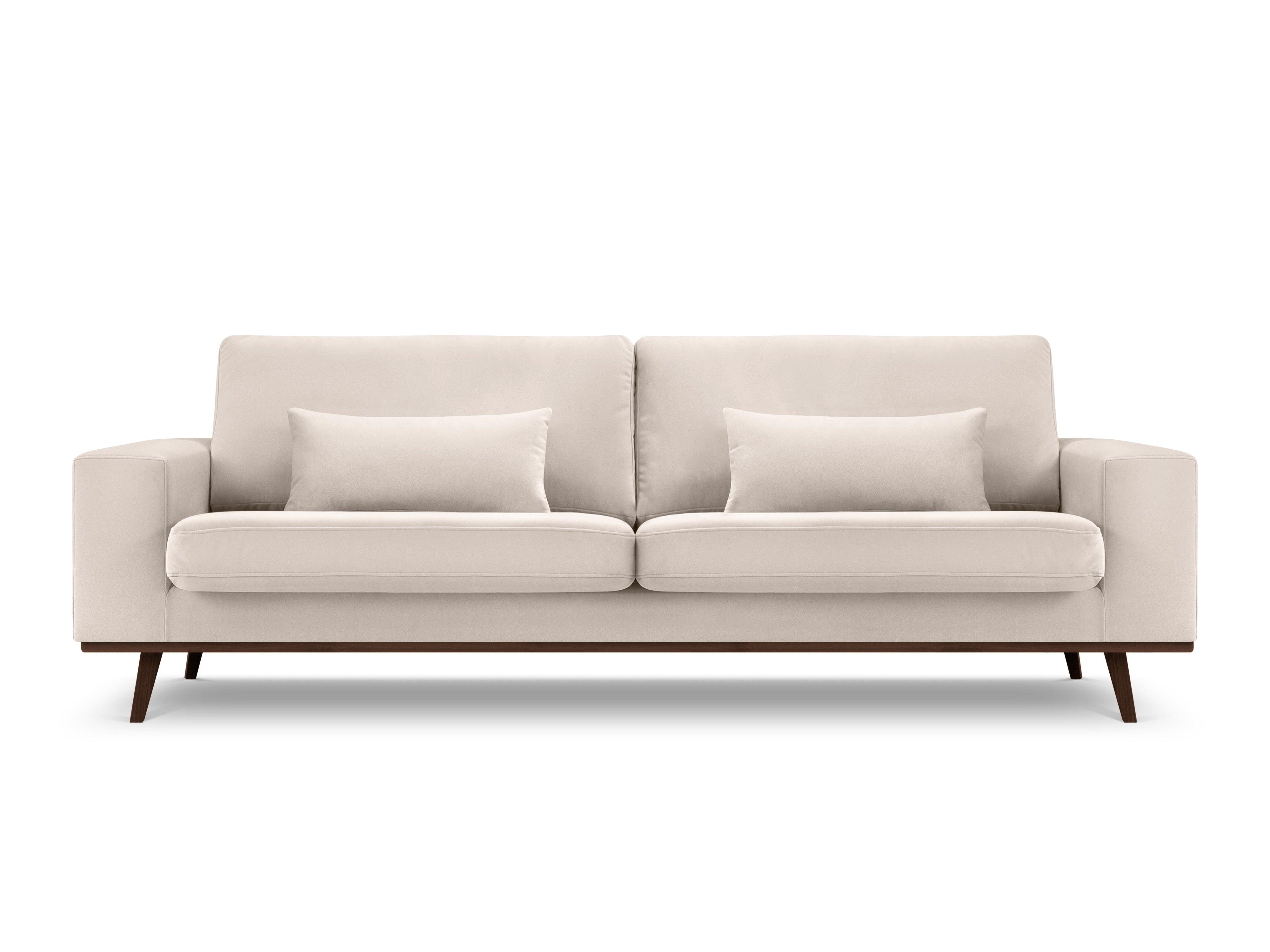 Sofa aksamitna 3-osobowa HEBE beżowy Mazzini Sofas    Eye on Design