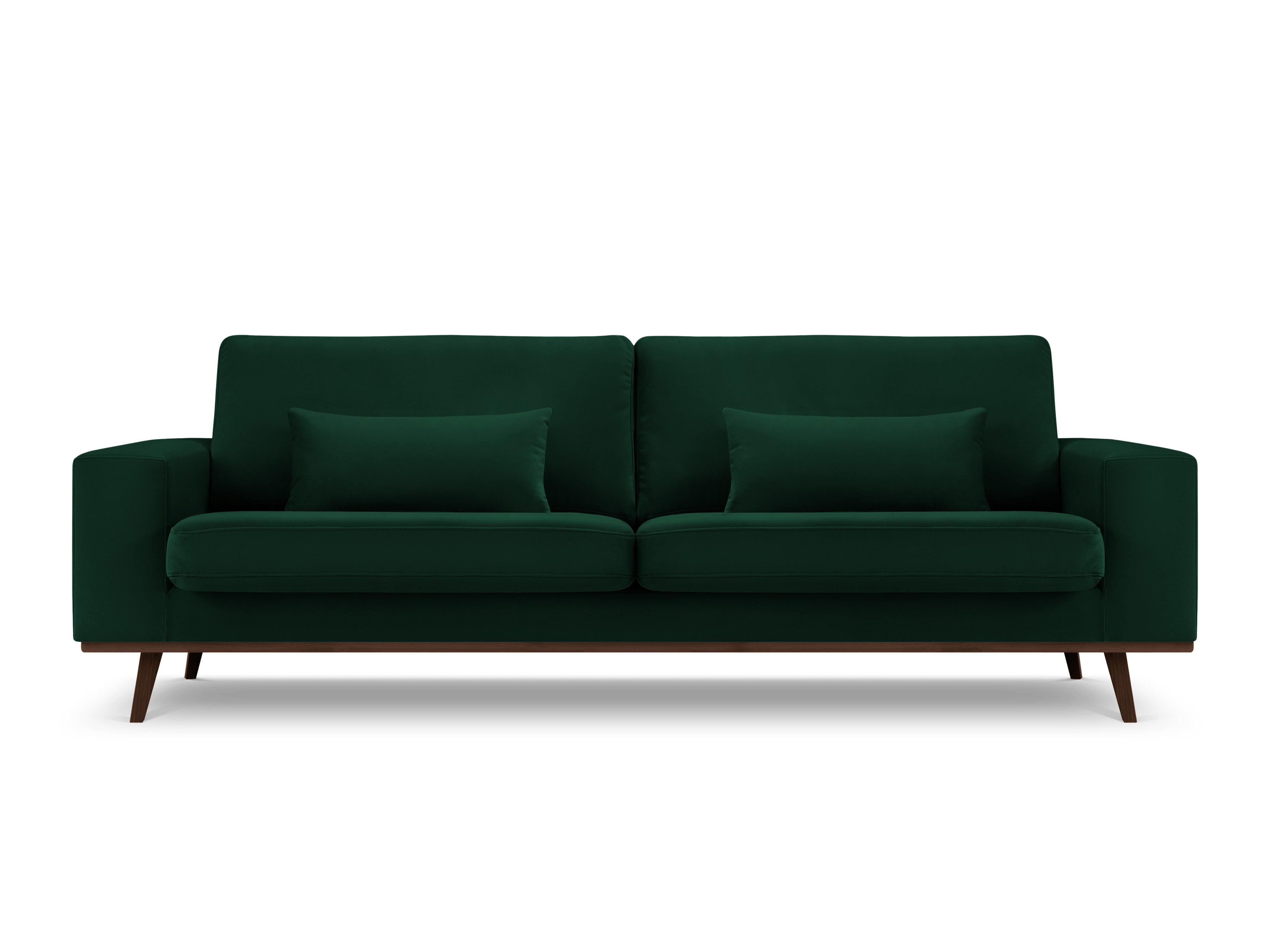 Sofa aksamitna 3-osobowa HEBE butelkowa zieleń Mazzini Sofas    Eye on Design