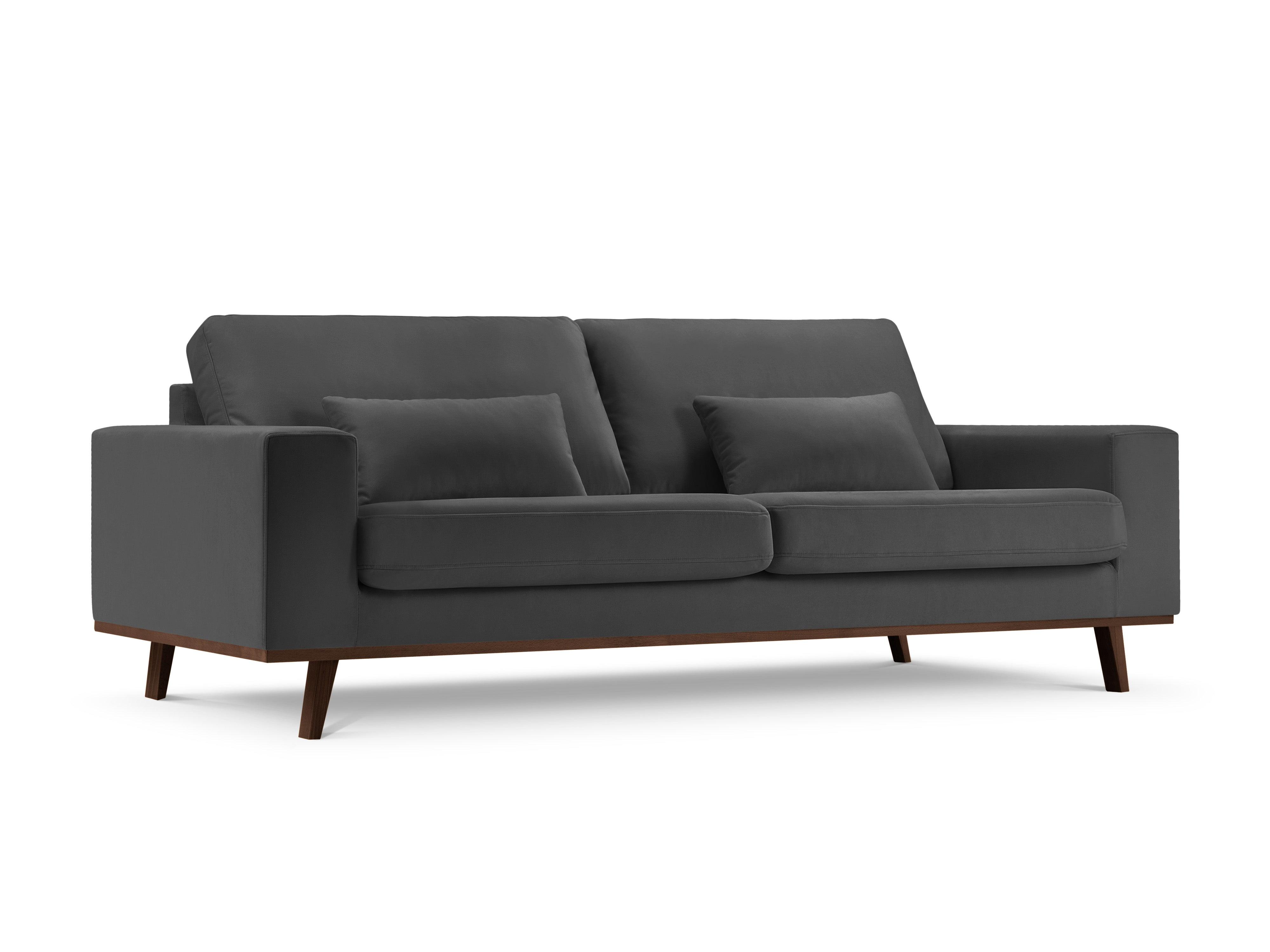 Sofa aksamitna 3-osobowa HEBE ciemnoszary Mazzini Sofas    Eye on Design