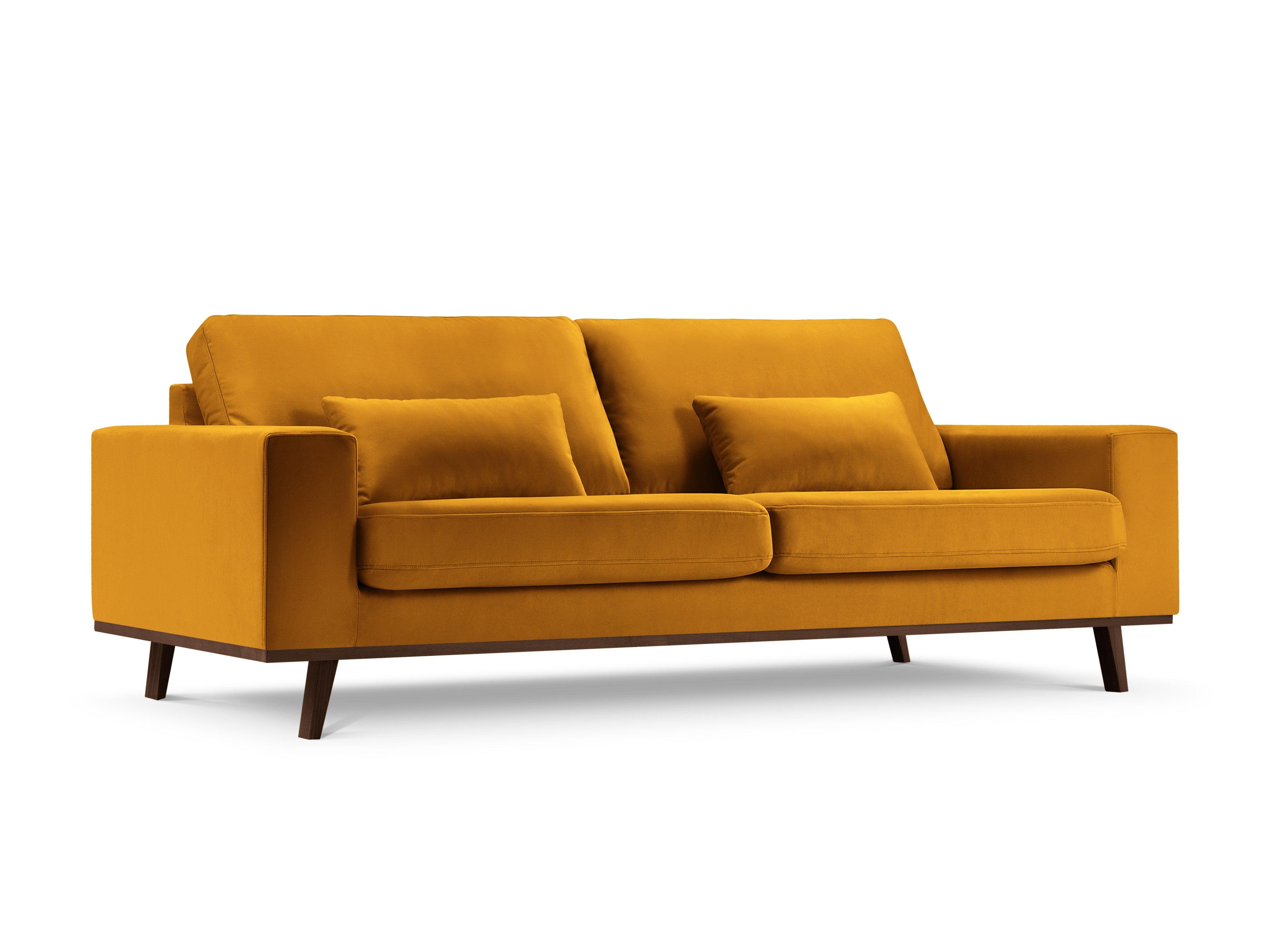 Sofa aksamitna 3-osobowa HEBE żółty Mazzini Sofas    Eye on Design