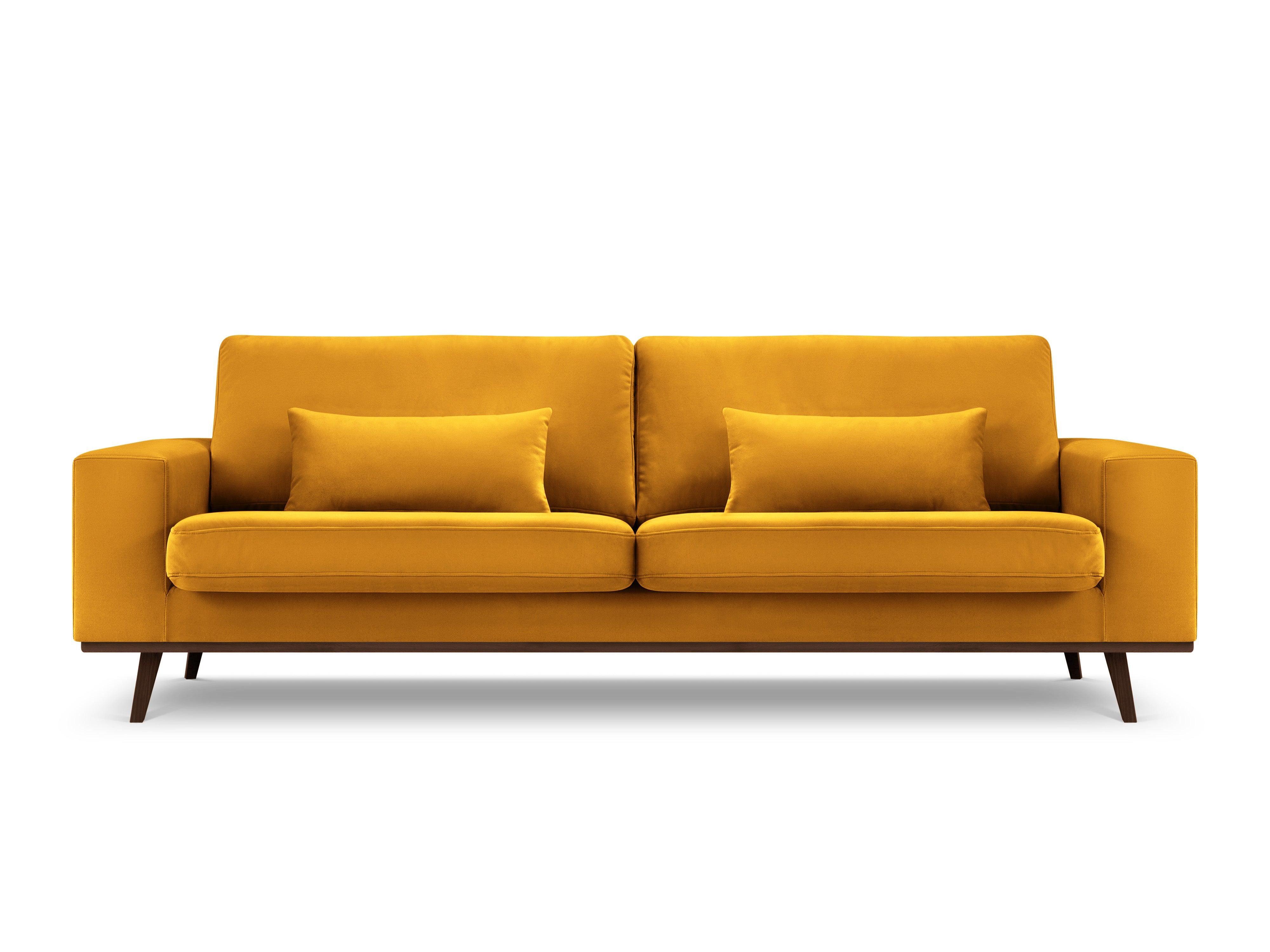 Sofa aksamitna 3-osobowa HEBE żółty Mazzini Sofas    Eye on Design