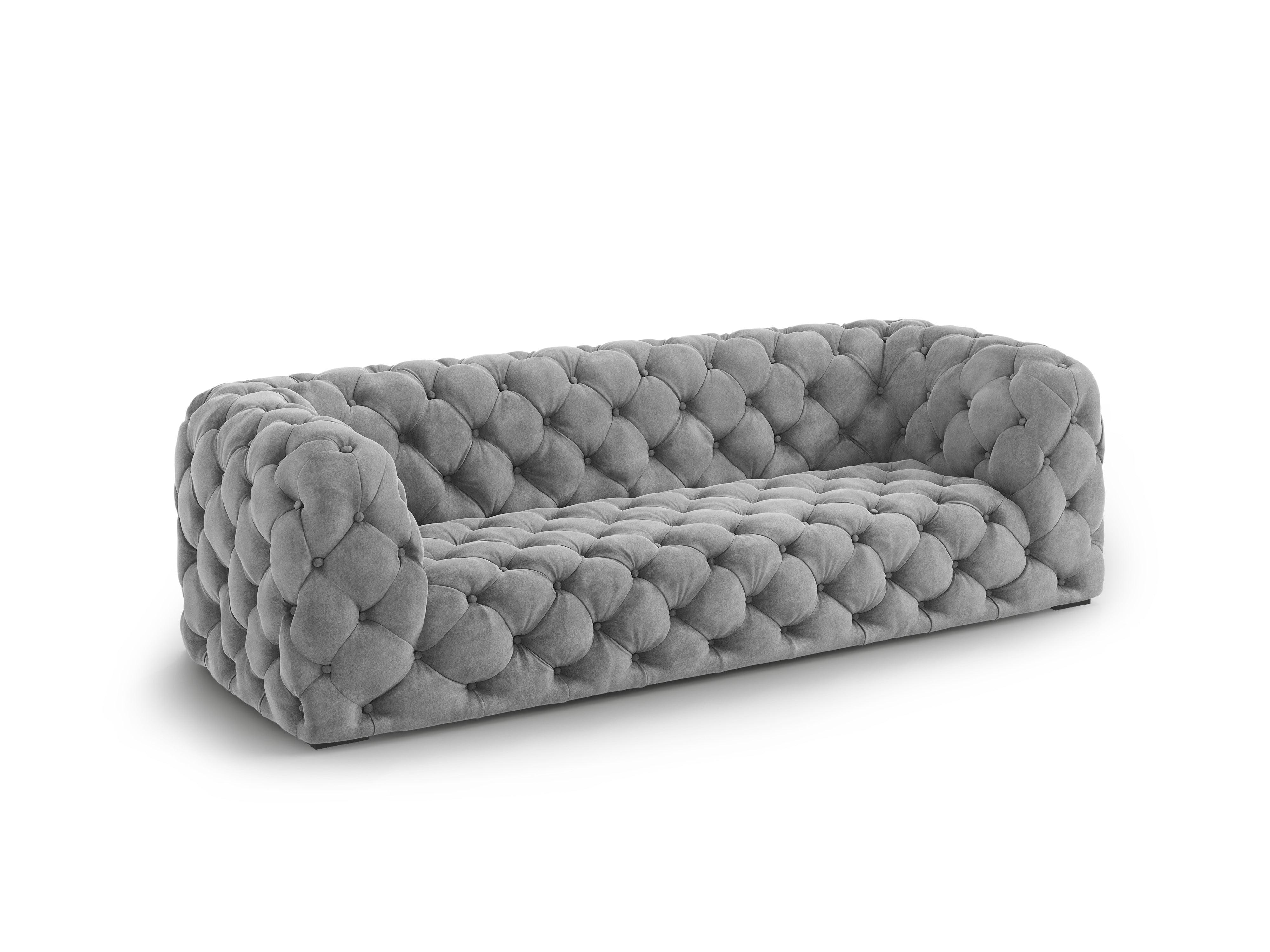 Sofa aksamitna 3-osobowa LOGE szary Windsor & Co    Eye on Design