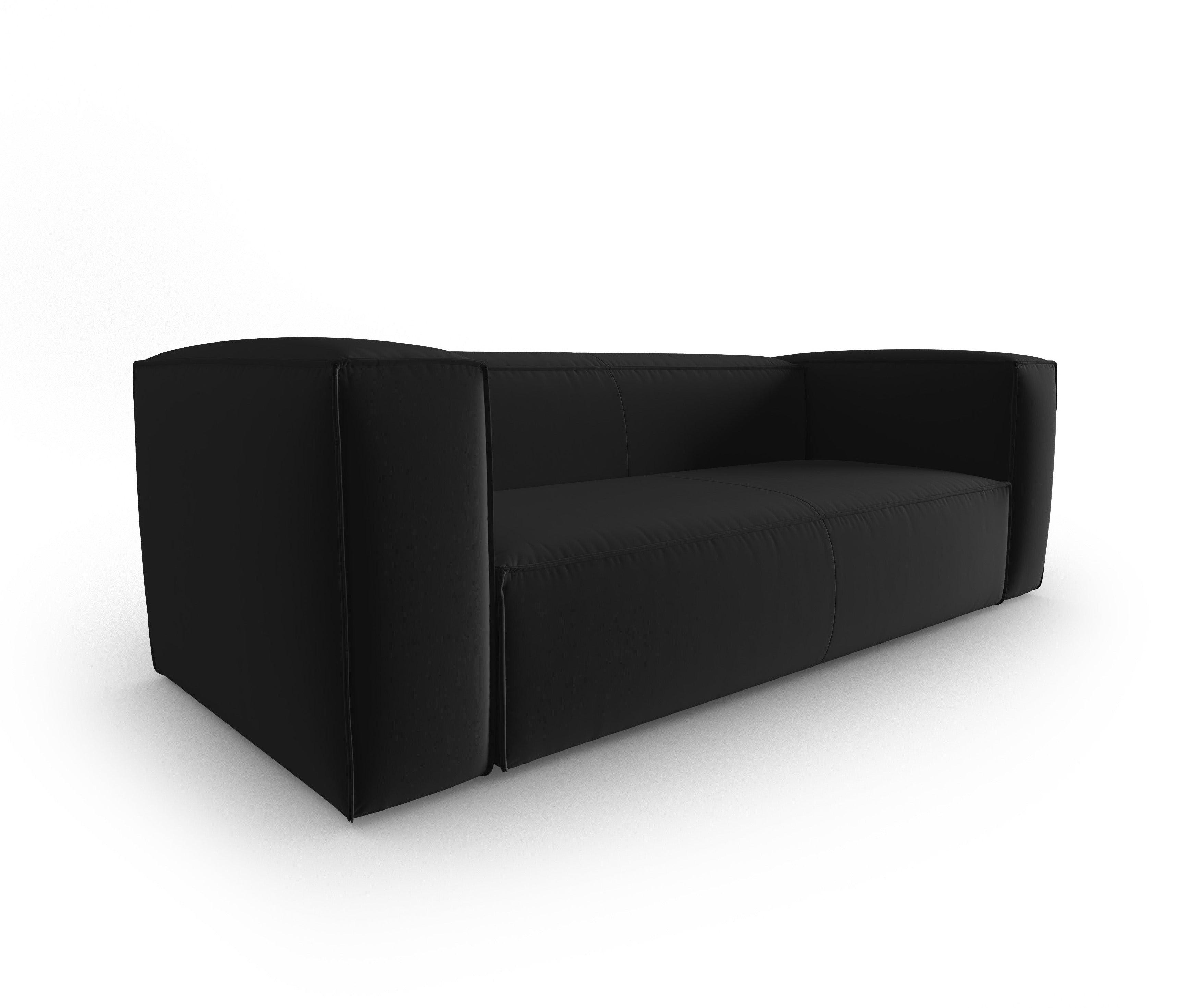 Sofa aksamitna 3-osobowa MACKAY czarny Cosmopolitan Design    Eye on Design