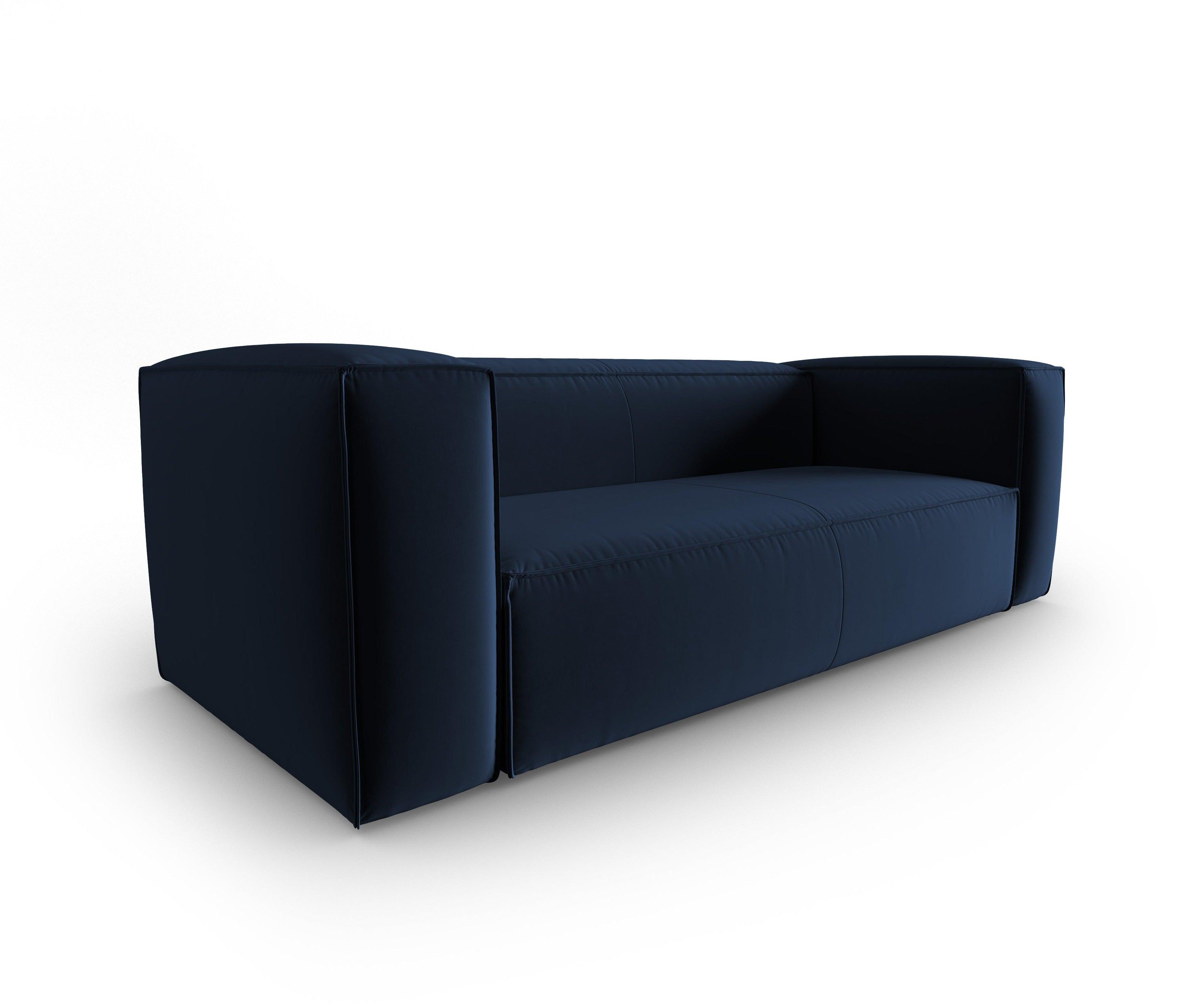 Sofa aksamitna 3-osobowa MACKAY granat królewski Cosmopolitan Design    Eye on Design