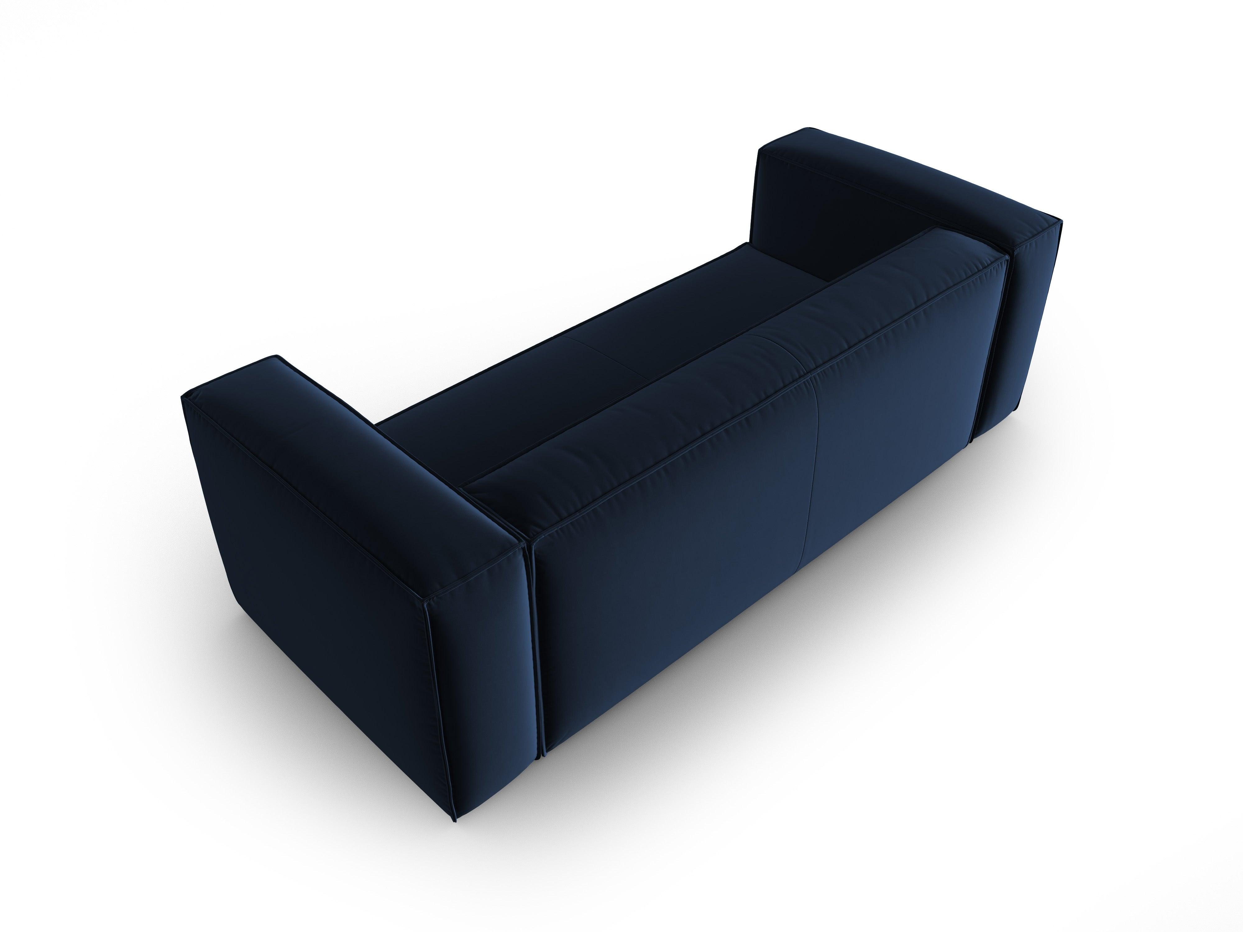 Sofa aksamitna 3-osobowa MACKAY granat królewski Cosmopolitan Design    Eye on Design