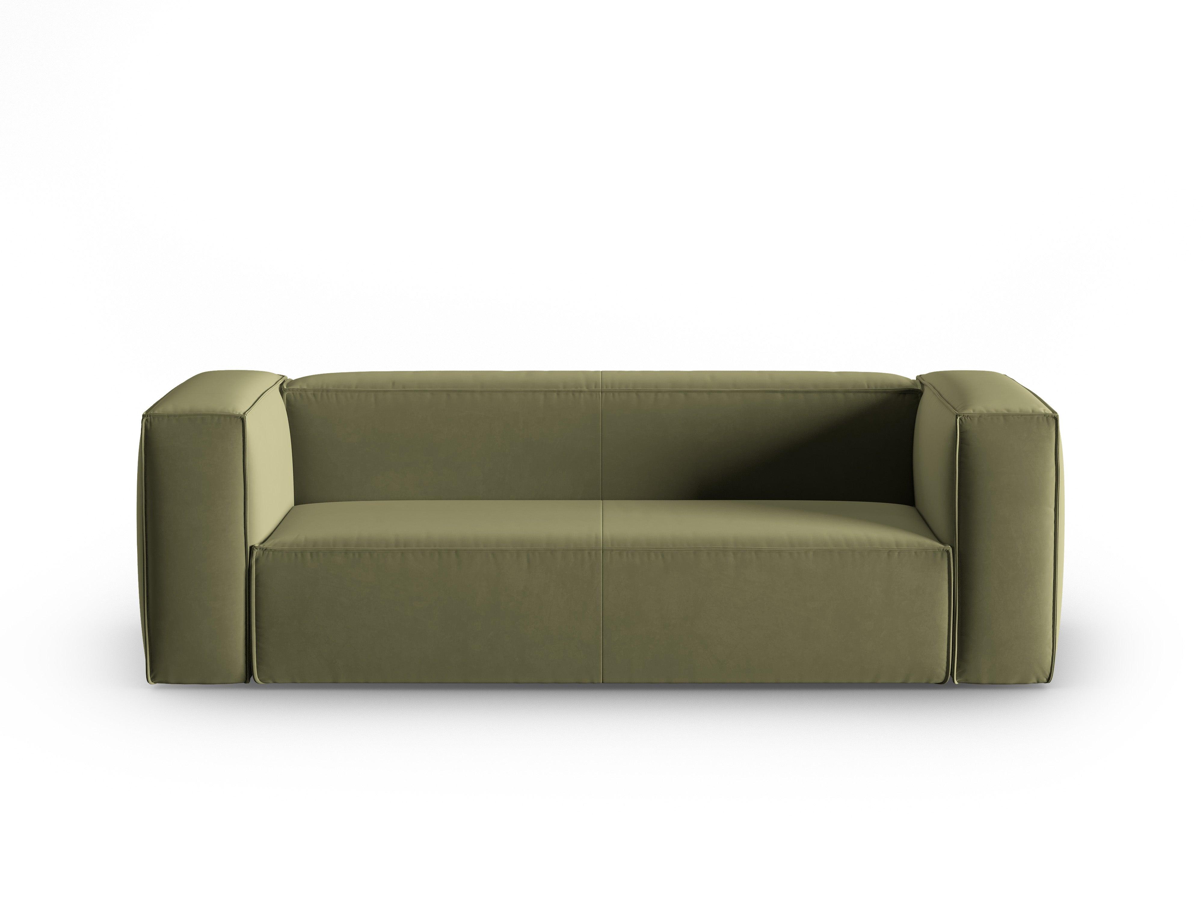 Sofa aksamitna 3-osobowa MACKAY jasnozielony Cosmopolitan Design    Eye on Design