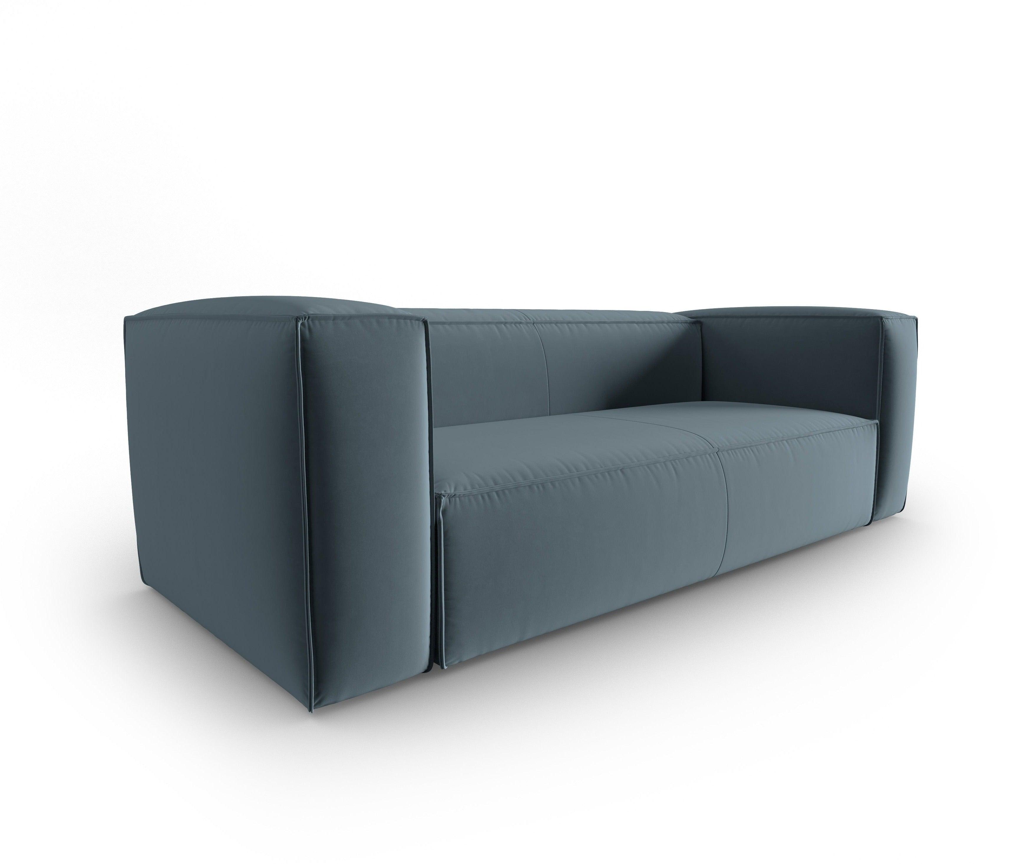 Sofa aksamitna 3-osobowa MACKAY niebieski Cosmopolitan Design    Eye on Design