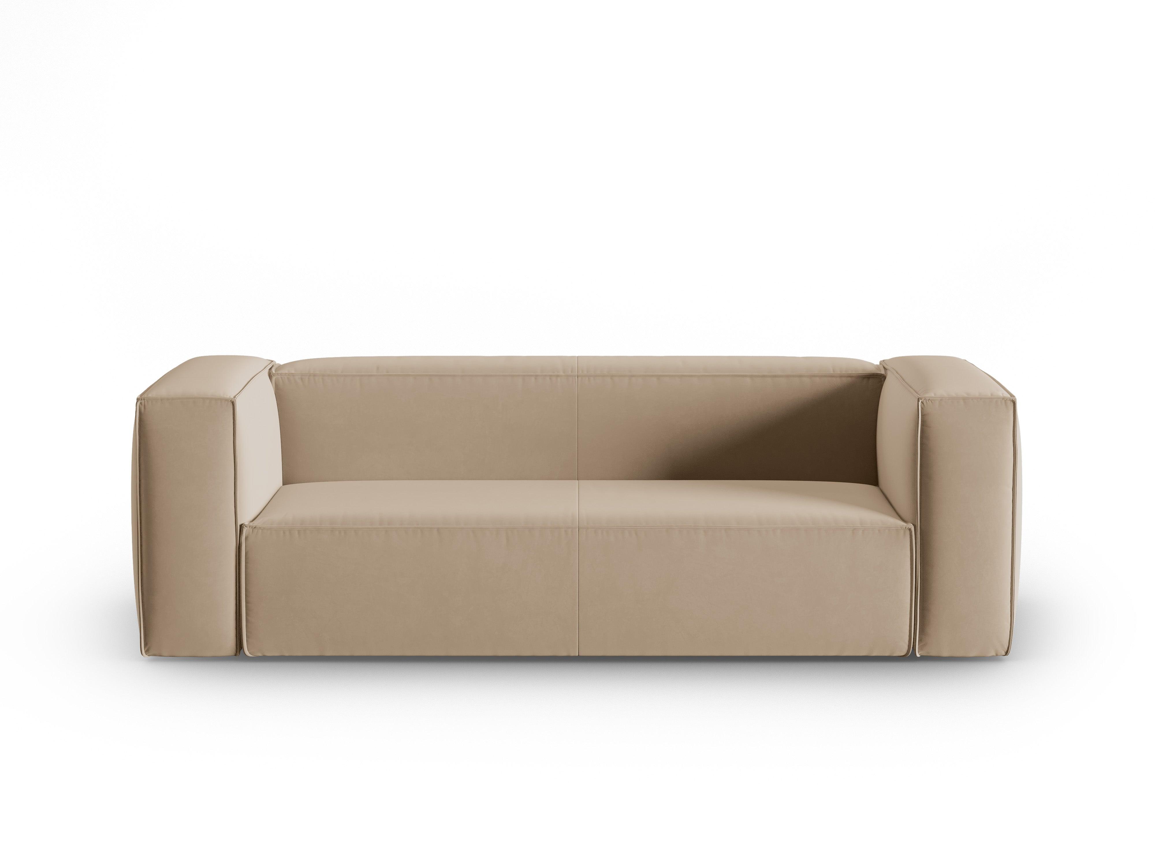 Sofa aksamitna 3-osobowa MACKAY piaskowy Cosmopolitan Design    Eye on Design