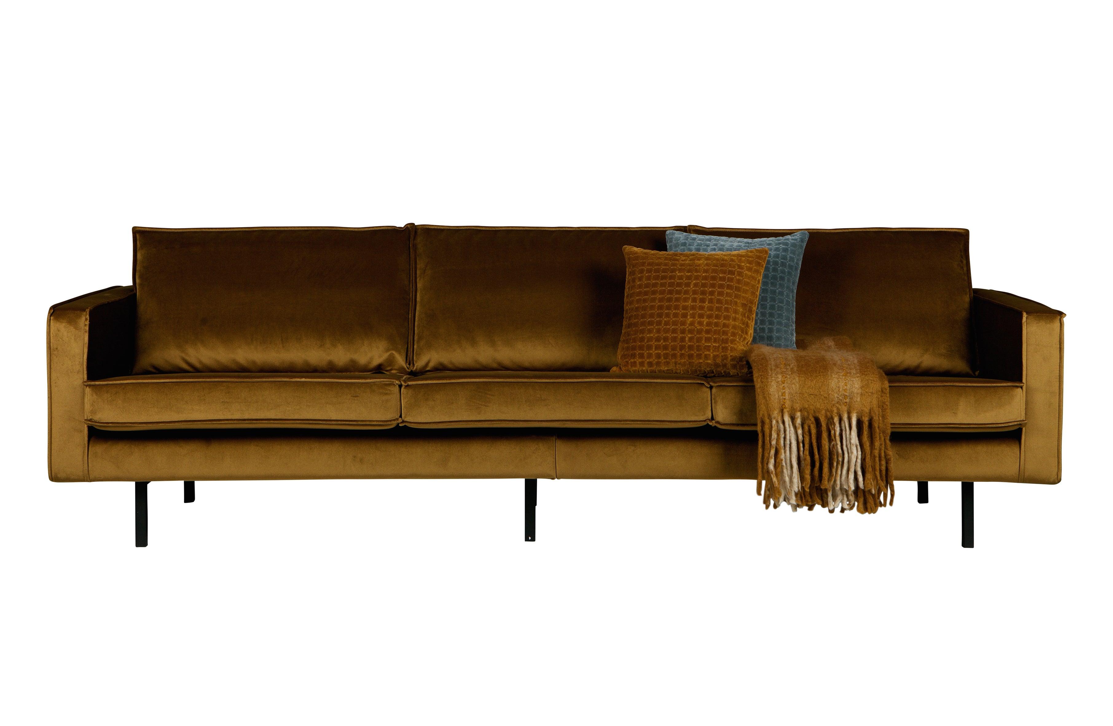 Sofa aksamitna 3-osobowa RODEO miodowy Be Pure    Eye on Design