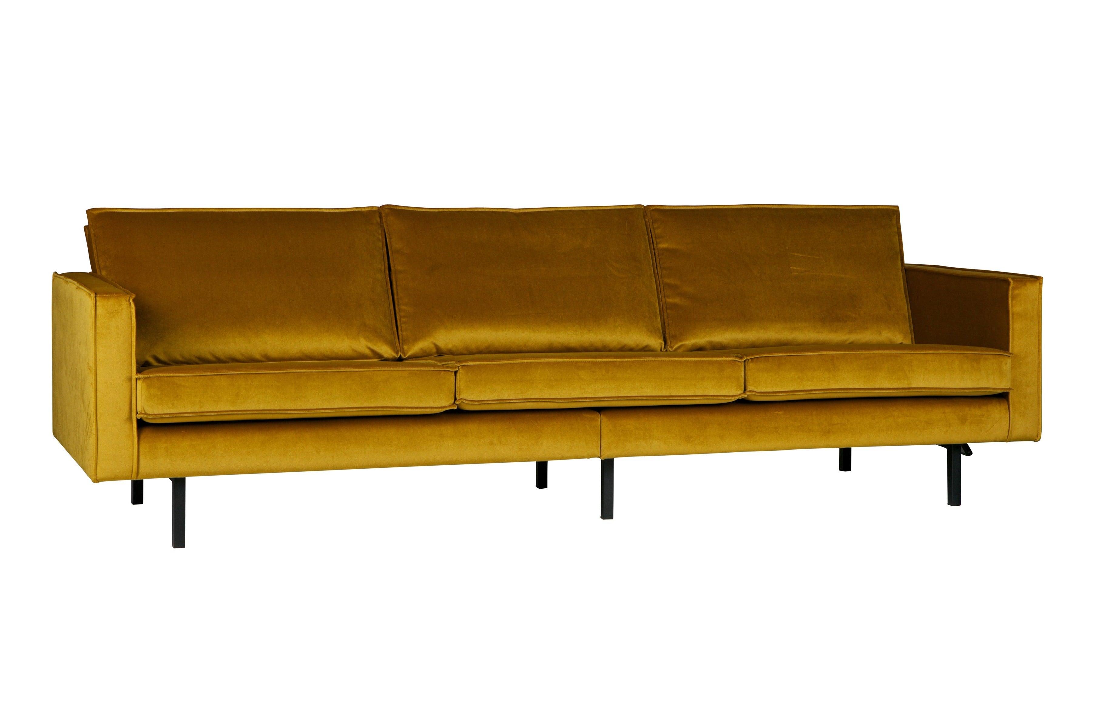 Sofa aksamitna 3-osobowa RODEO musztardowy Be Pure    Eye on Design