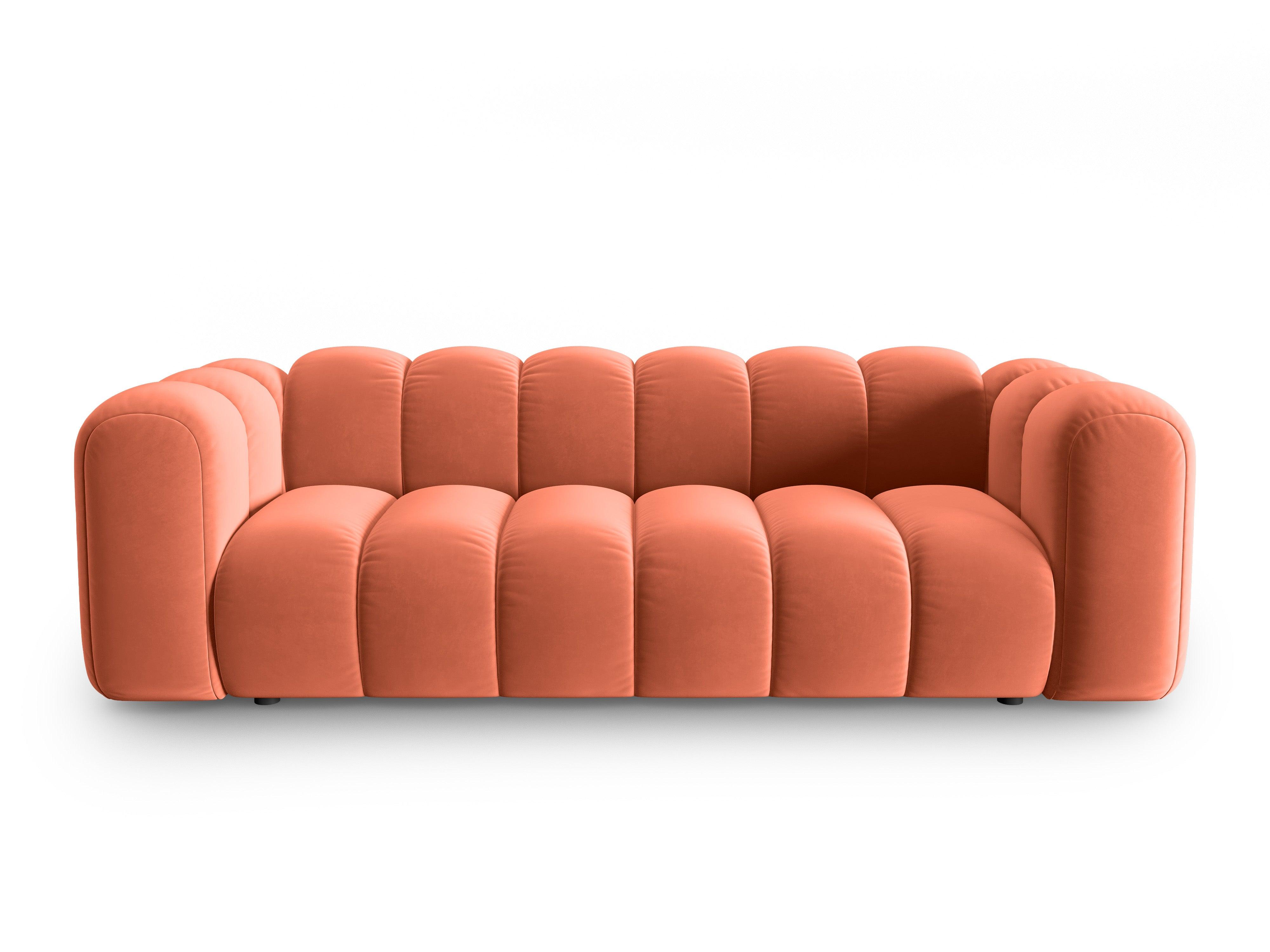 Sofa aksamitna 3-osobowa SKYLER koralowy Interieurs 86    Eye on Design